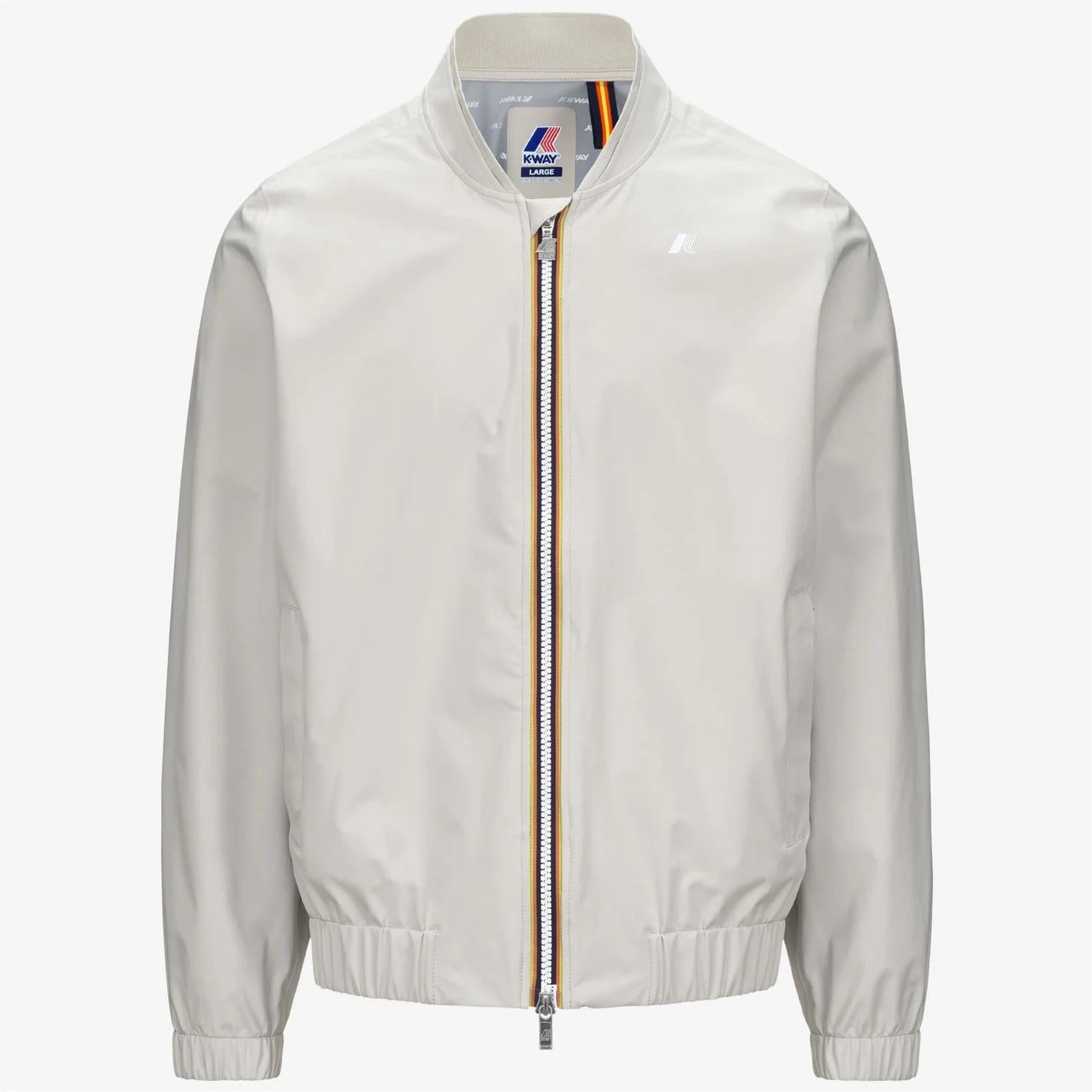 Men's beige slim fit waterproof jacket for variable weather