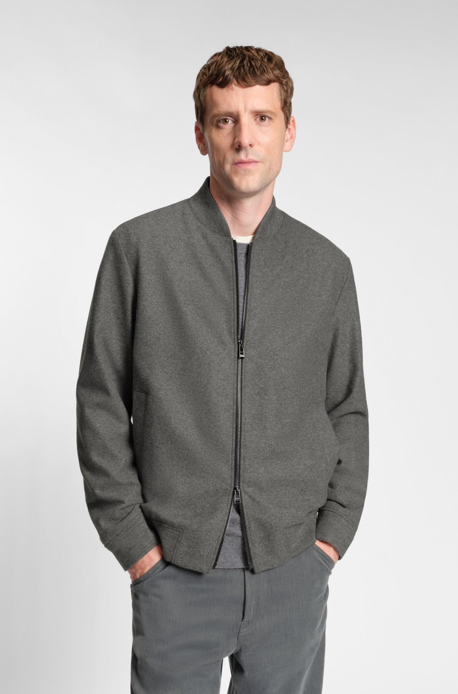 Giubbotto slim fit in flanella elasticizzata spazzolata 50551538 030 BOSS