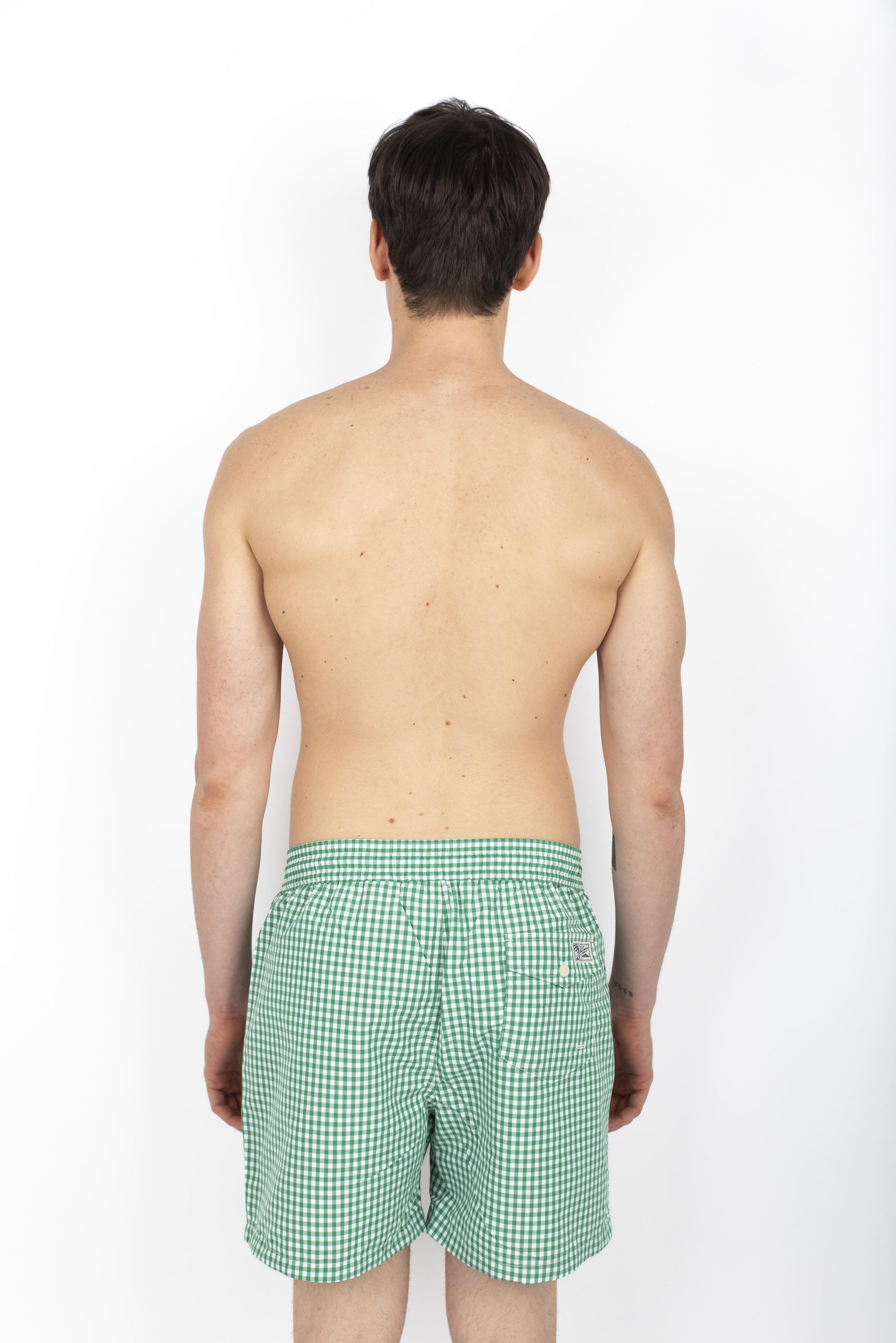 Traveler Swim Short costume boxer verde con stampa vichy 710823609 005 POLO RALPH LAUREN