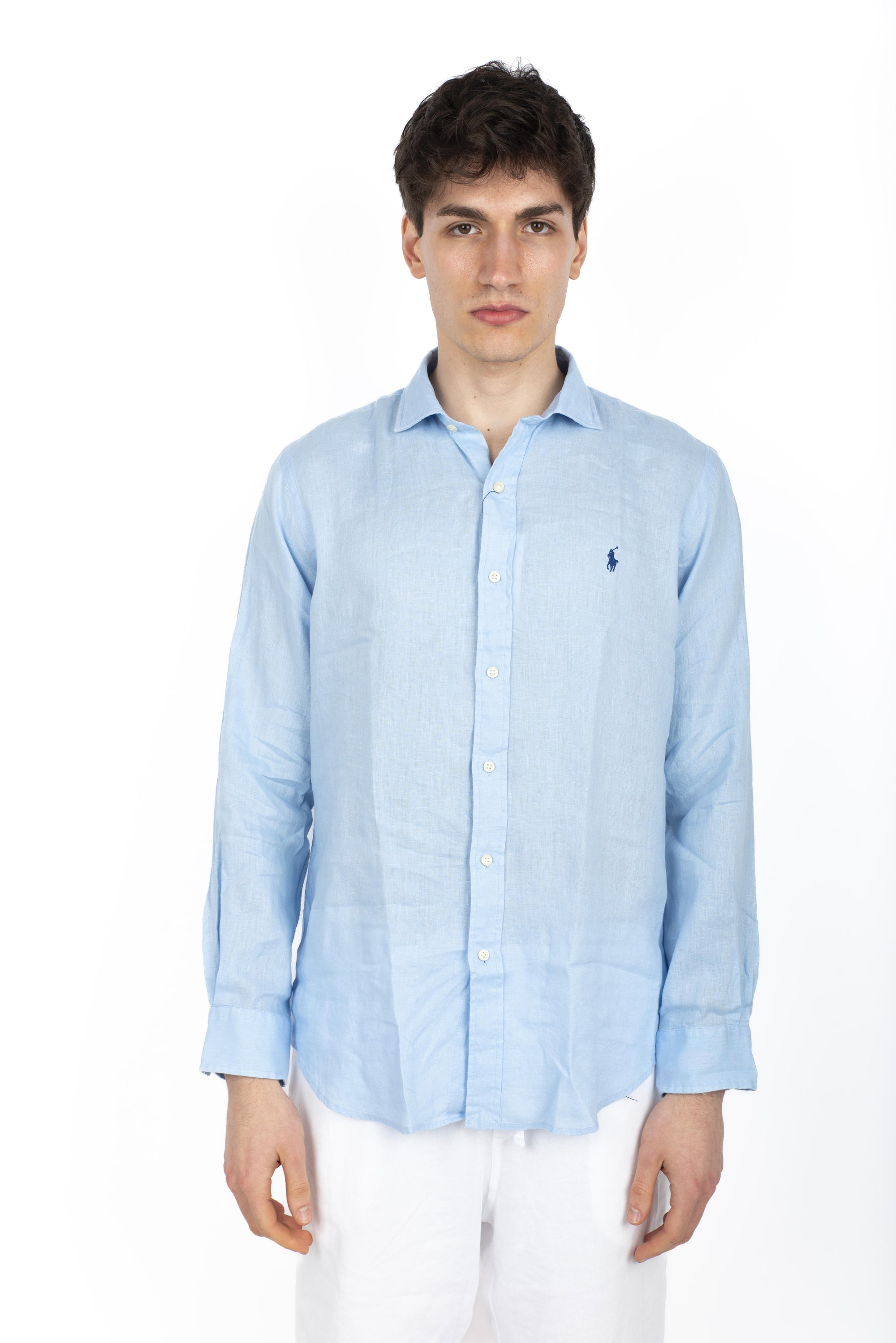 Camicia in lino Custom Fit blu ufficio 710974779 004 POLO RALPH LAUREN