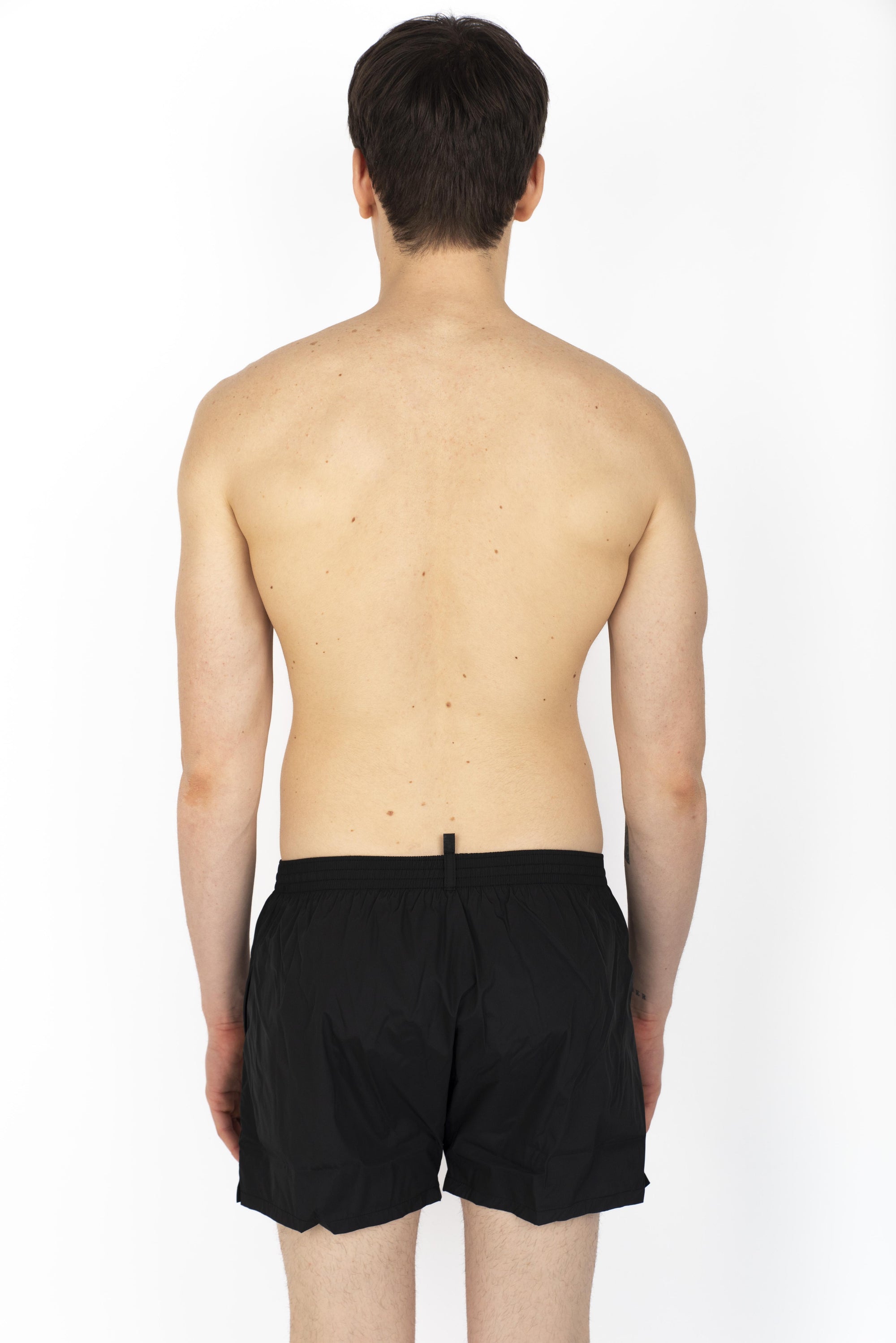 Swim boxer midi nero con side logo bianco D7B646000 010 DSQUARED BEACHWEAR