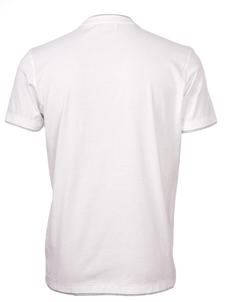 T-shirt con profili bianco grigio 60123/73710 005 GRAN SASSO