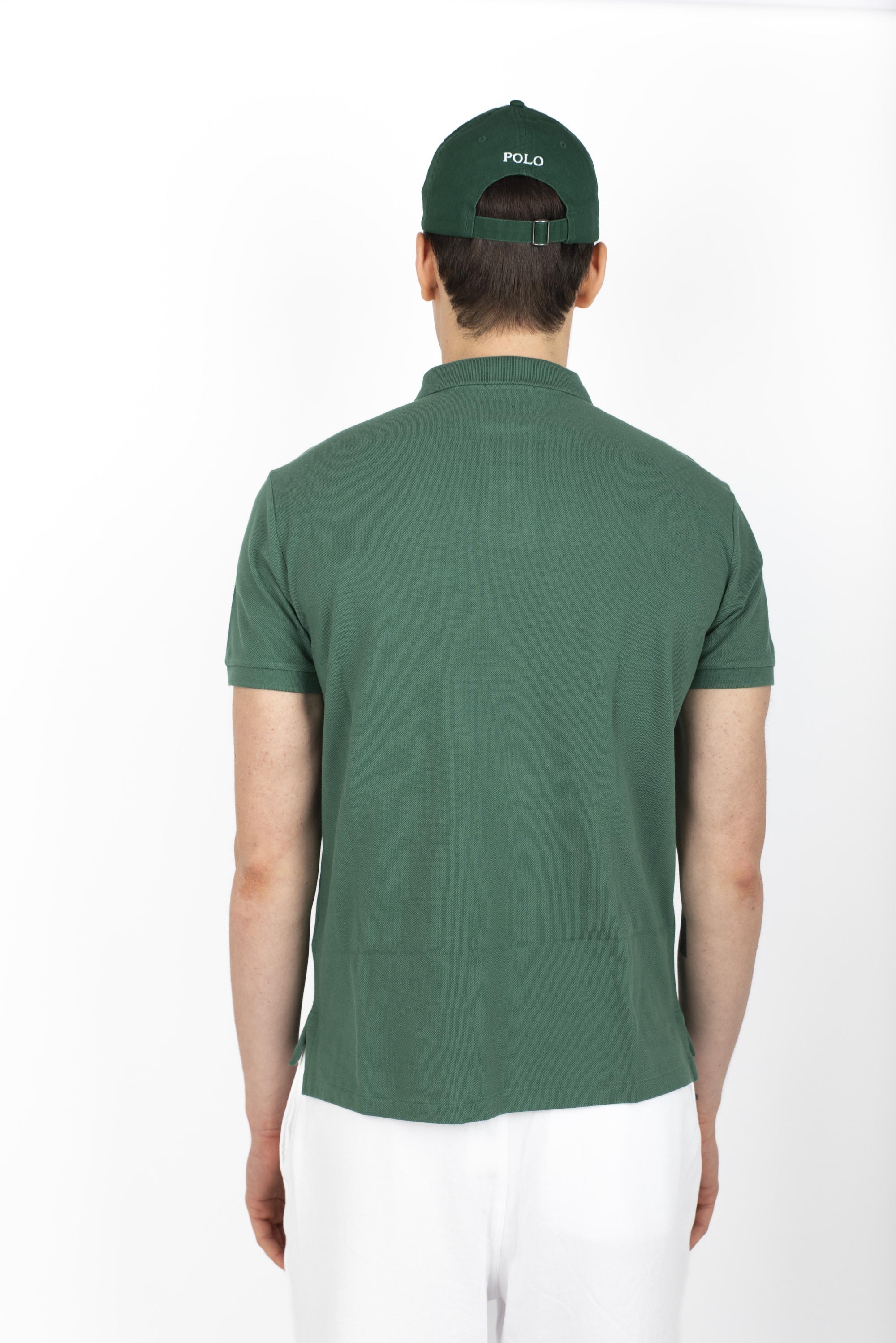Polo verde in piqué Slim Fit 710680784 427 POLO RALPH LAUREN