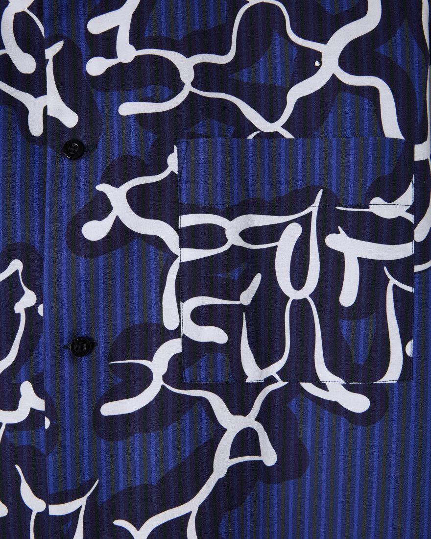 Yugami Stripes Shirt SS viola I034974 0867 EDWIN