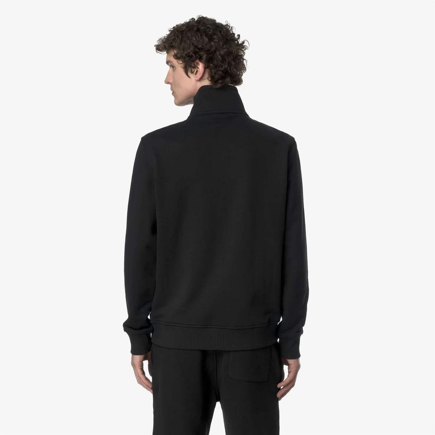 Giacca in pile casual da uomo nero con collo alto e tasche K31366W USY K-WAY