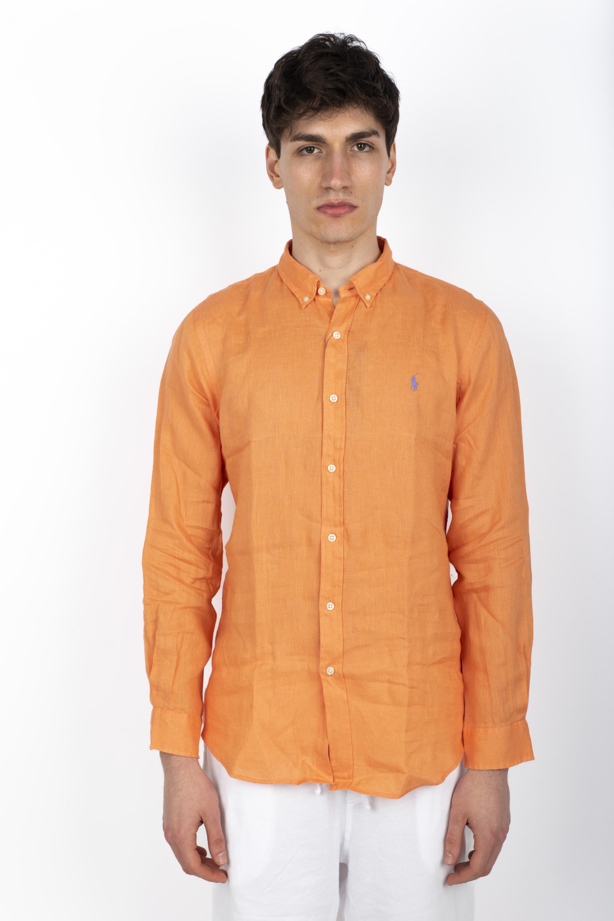 Camicia in lino Slim Fit blu ufficio 710968915 009 POLO RALPH LAUREN