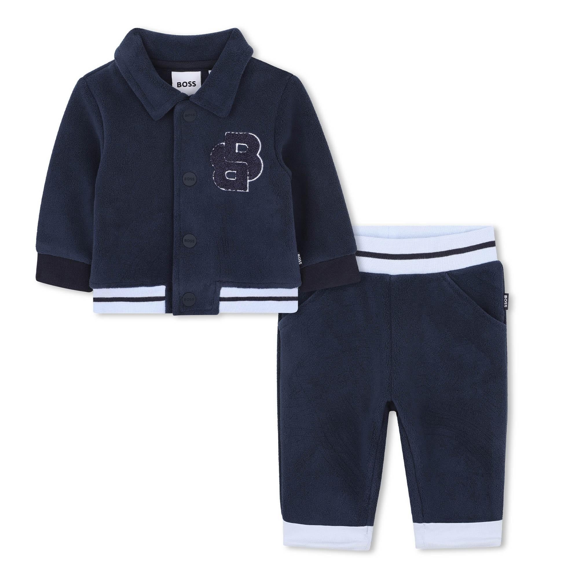 Set cardigan e pantalone in pile J52542 849 BOSS