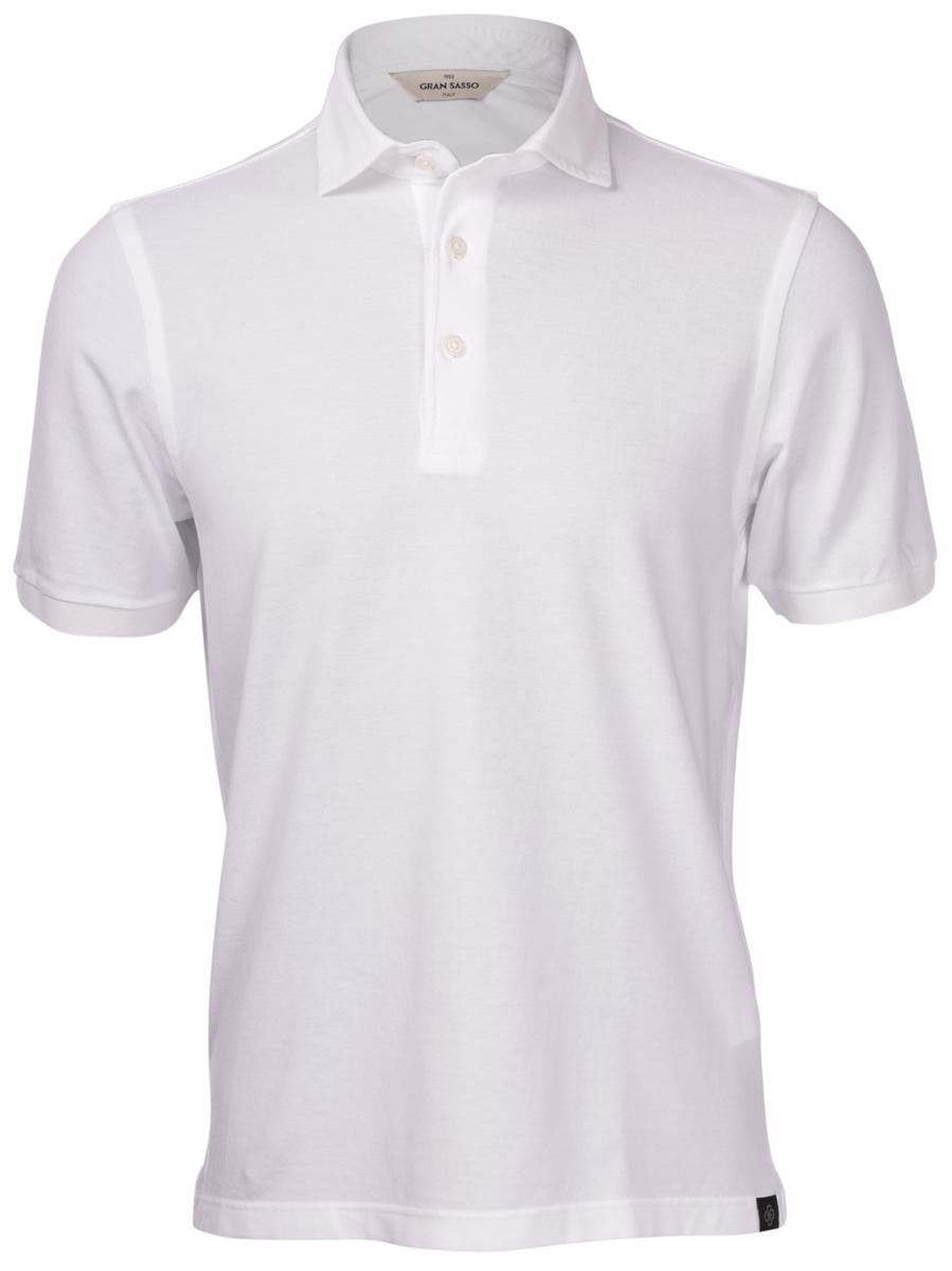 Polo piquet vintage collo francese bianco 60118/79017 001 GRAN SASSO