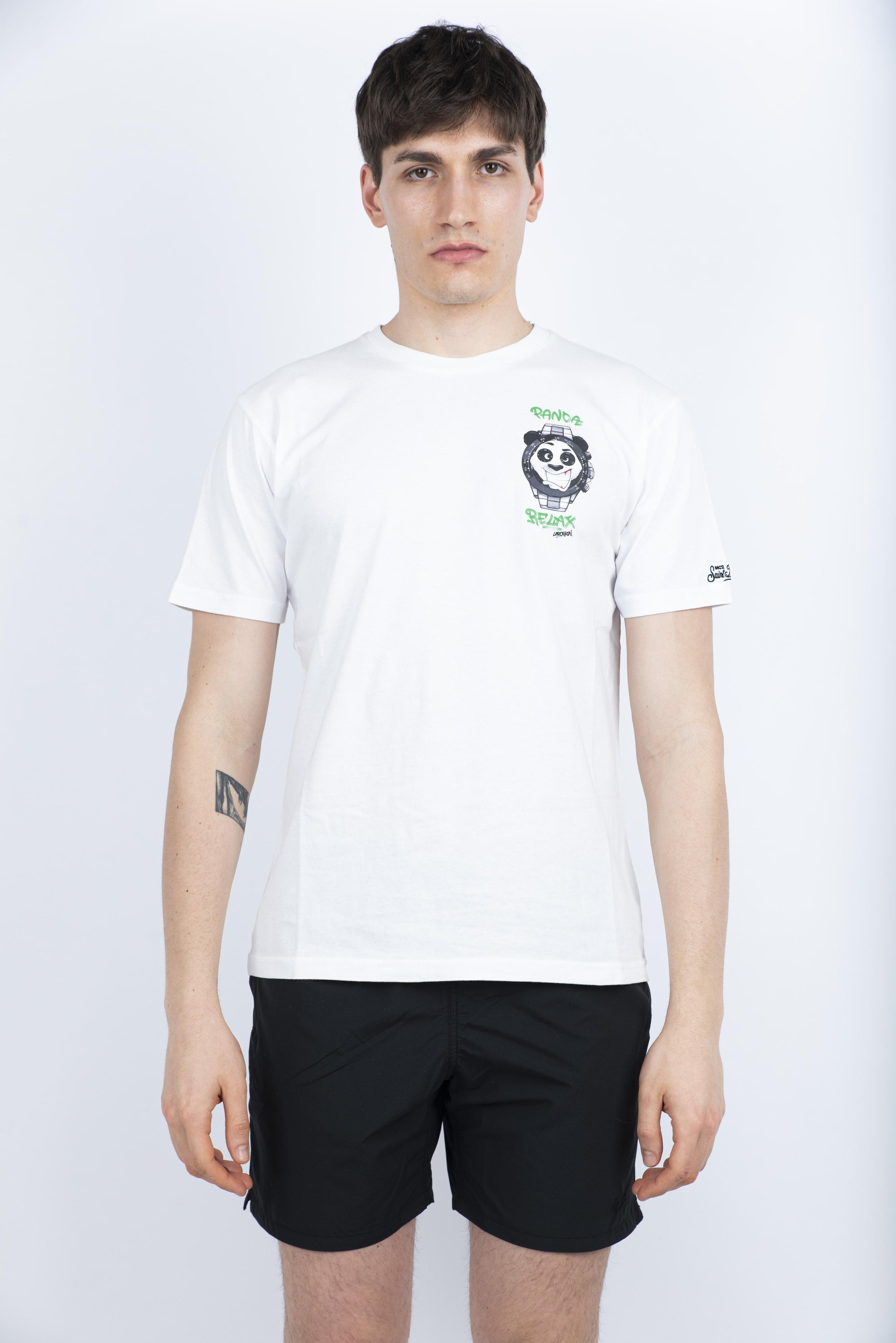 T-shirt Man in cotone con ricamo Special Edition TSHM001 02953H MC2 SAINT BARTH