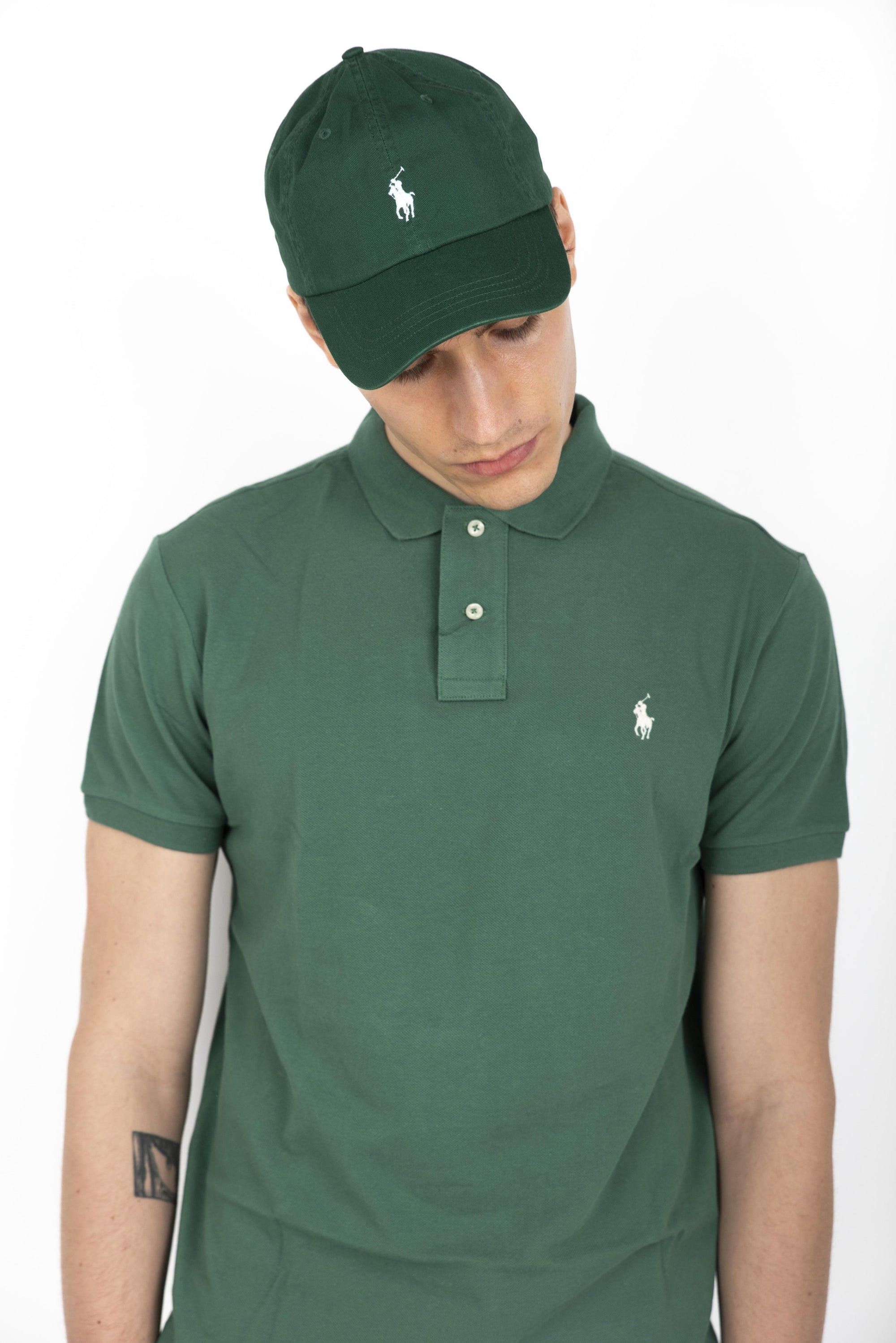 Cappellino in chino di cotone verde 710667709 149 POLO RALPH LAUREN