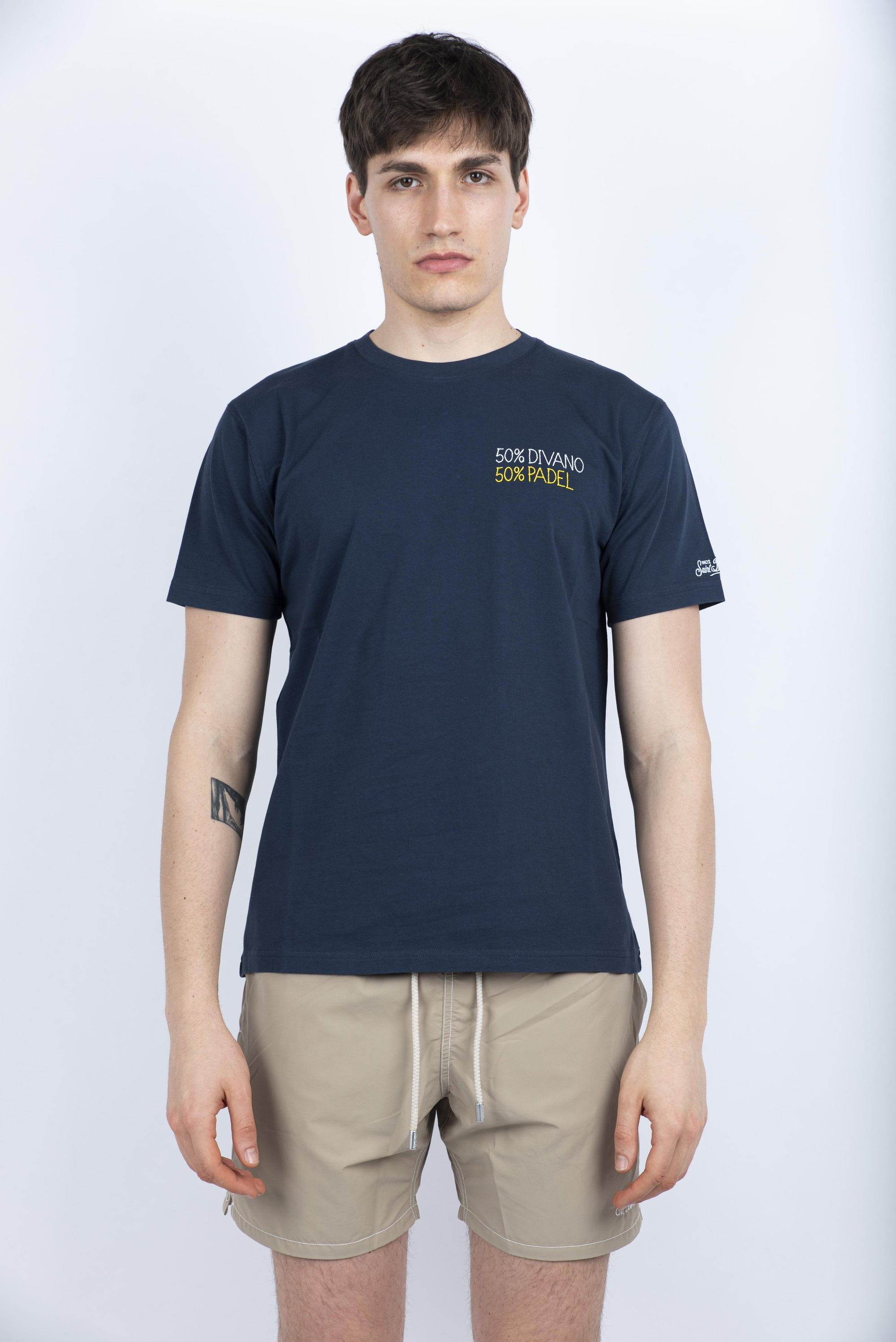 T-shirt Portofino in jersey di cotone Classic Fit con ricamo POT0001 05265H MC2 SAINT BARTH
