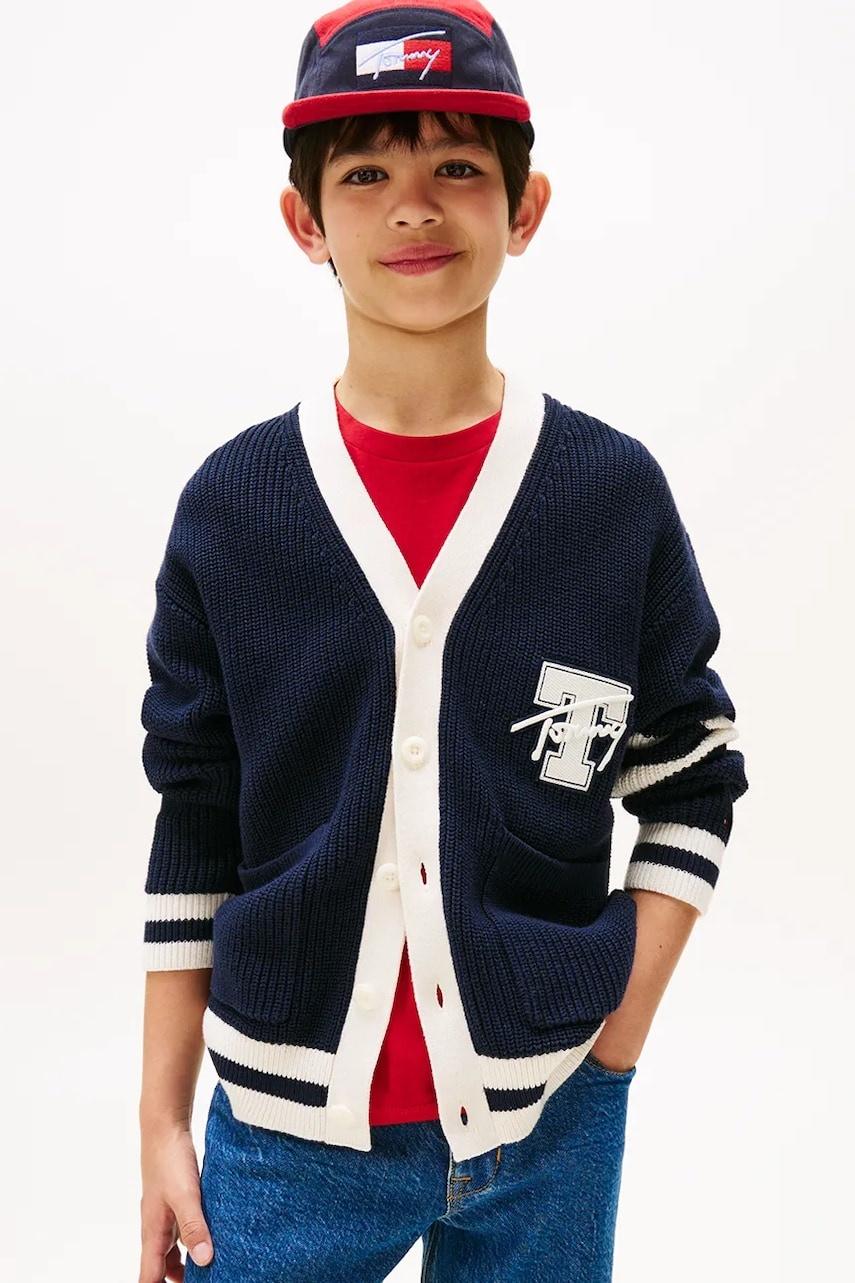Cardigan Varsity con scollatura a V e logo THKB0KB09757J C1G TOMMY HILFIGER
