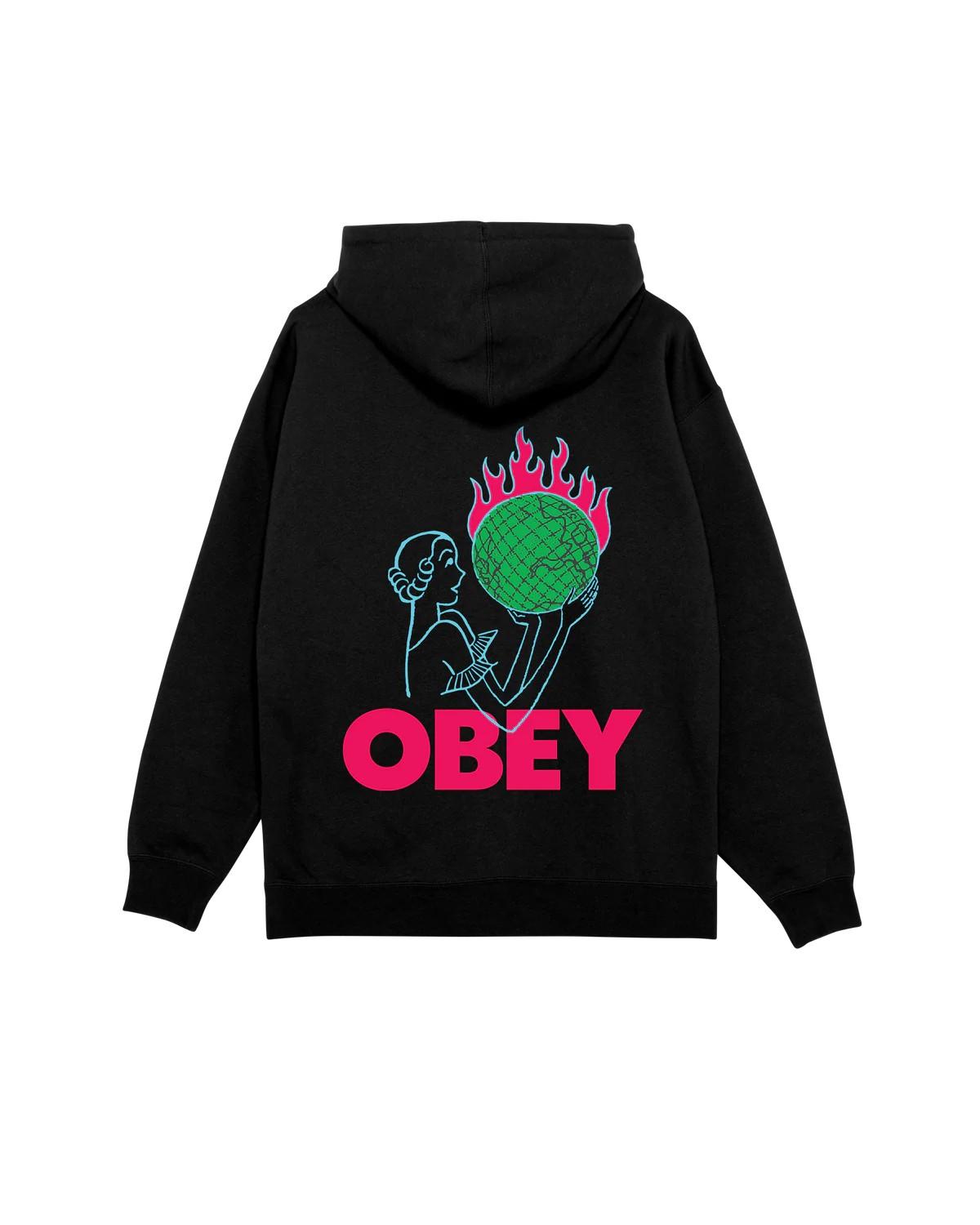 Felpa World In Flames Premium 112844236 BLK OBEY