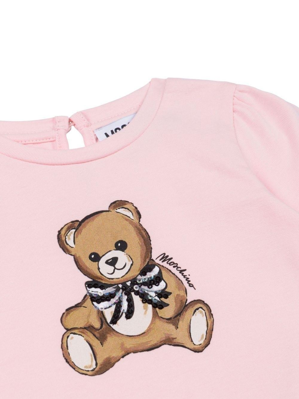T-shirt per neonata con motivo Teddy Bear MEO001LBA11 50209 MOSCHINO BABY