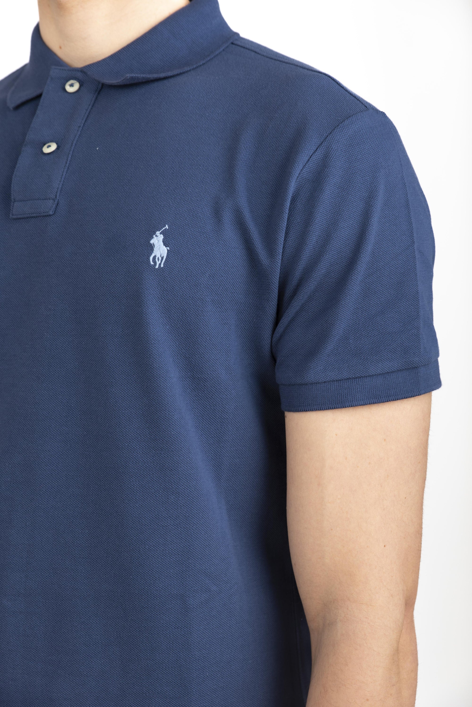 Polo navy in piqué Slim Fit 710680784 410 POLO RALPH LAUREN