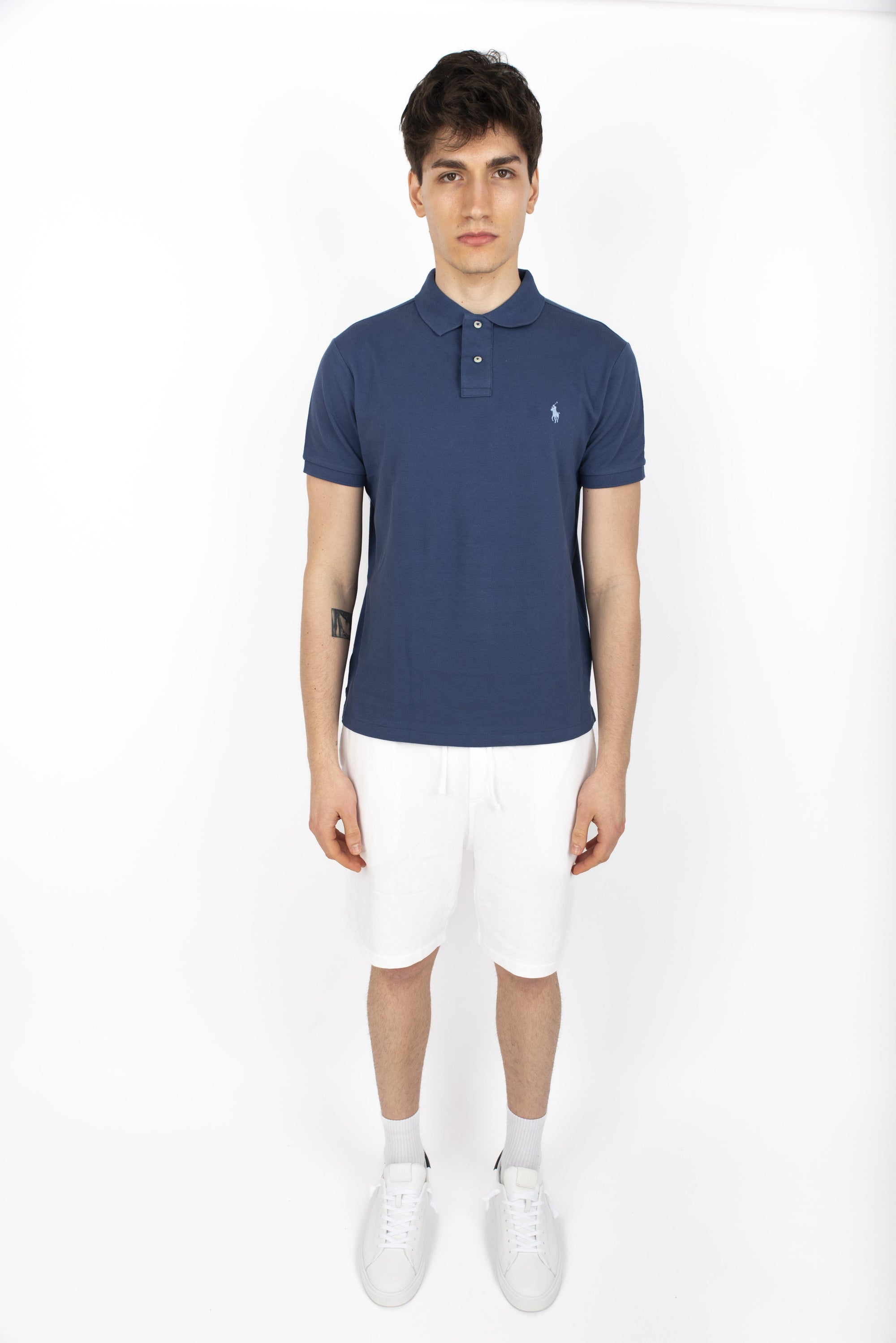 Polo navy in piqué Slim Fit 710680784 410 POLO RALPH LAUREN