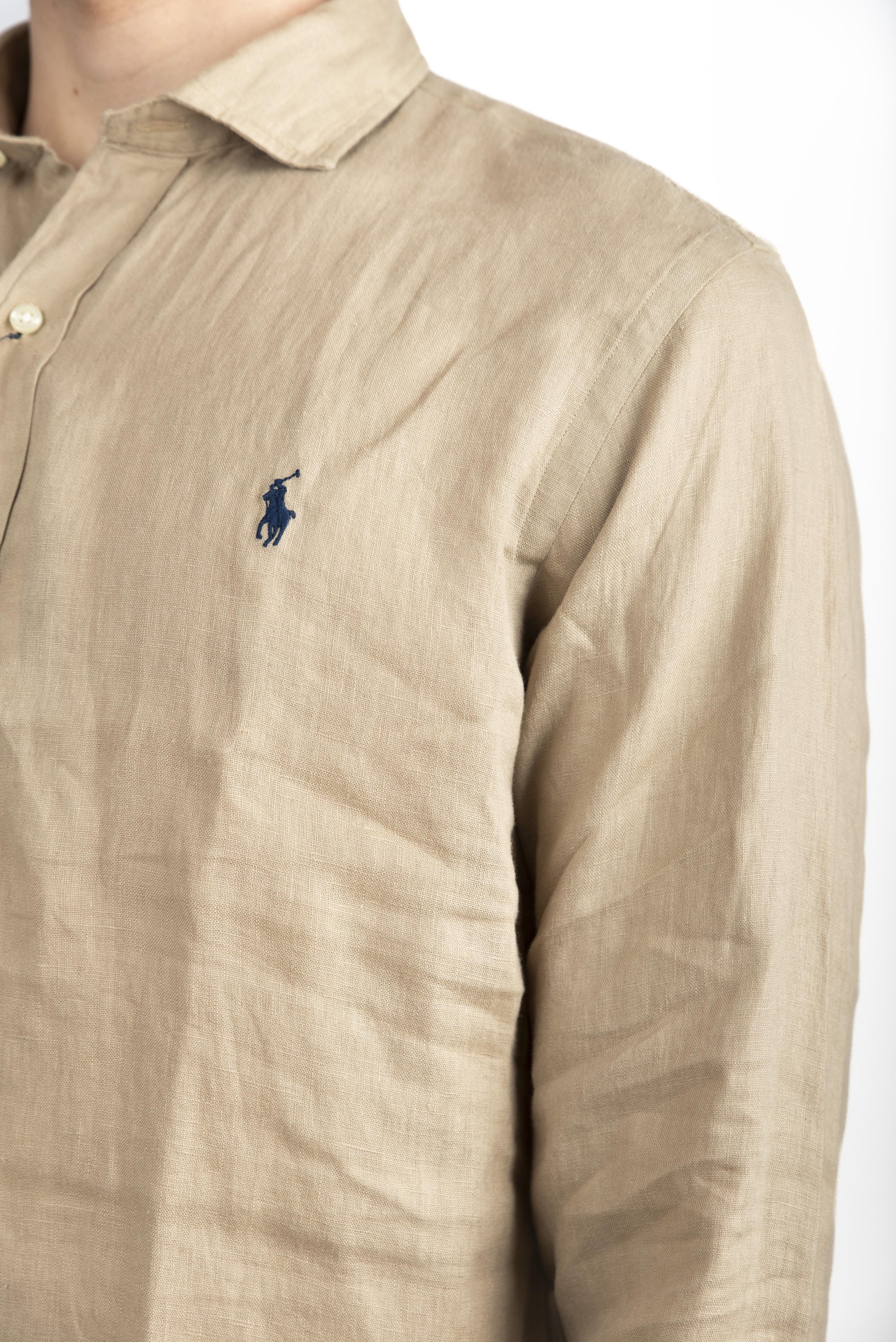 Camicia in lino Custom Fit beige costiero 710974779 002 POLO RALPH LAUREN