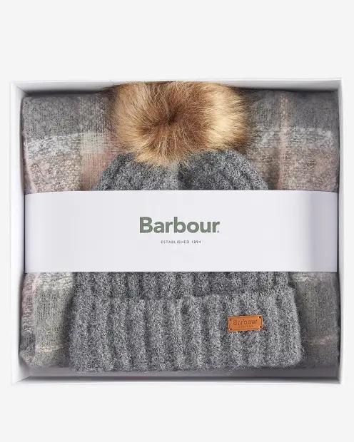 Set regalo berretto e sciarpa tartan Saltburn LGS0077 GY31 BARBOUR