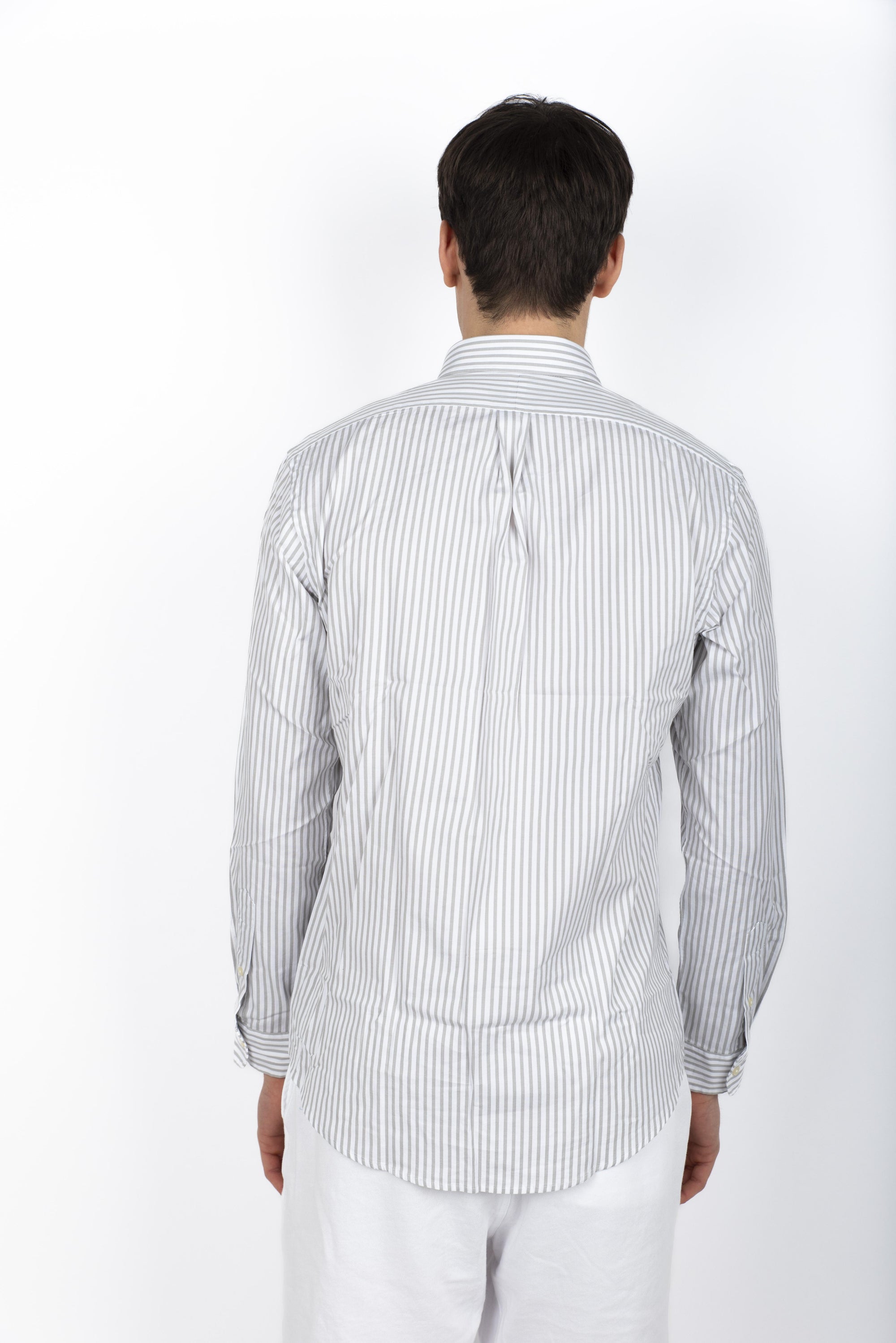 Camicia Oxford stretch Custom-Fit grigio bianco 710886462 001 POLO RALPH LAUREN