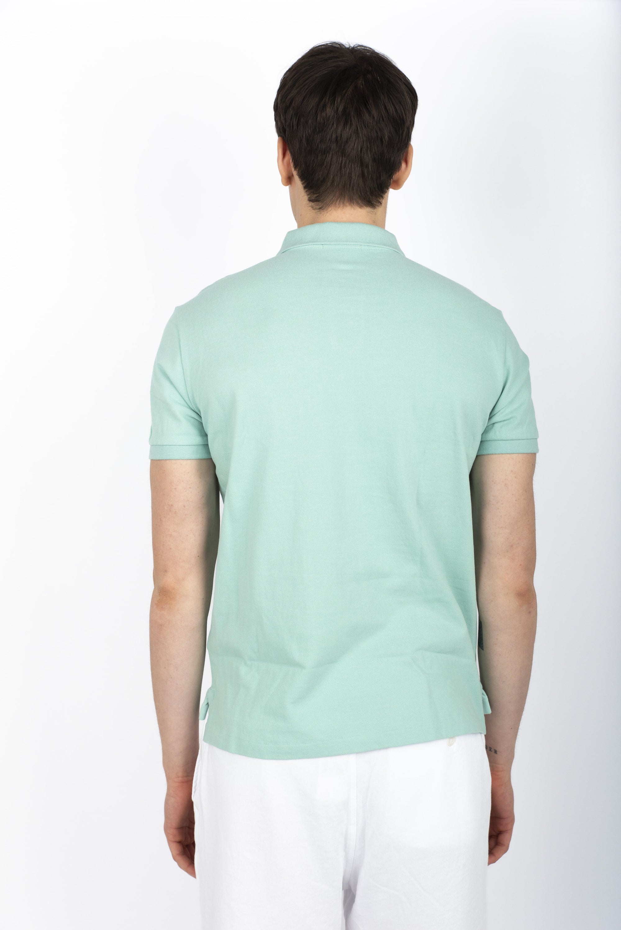 Polo celadon in piqué Slim Fit 710680784 422 POLO RALPH LAUREN