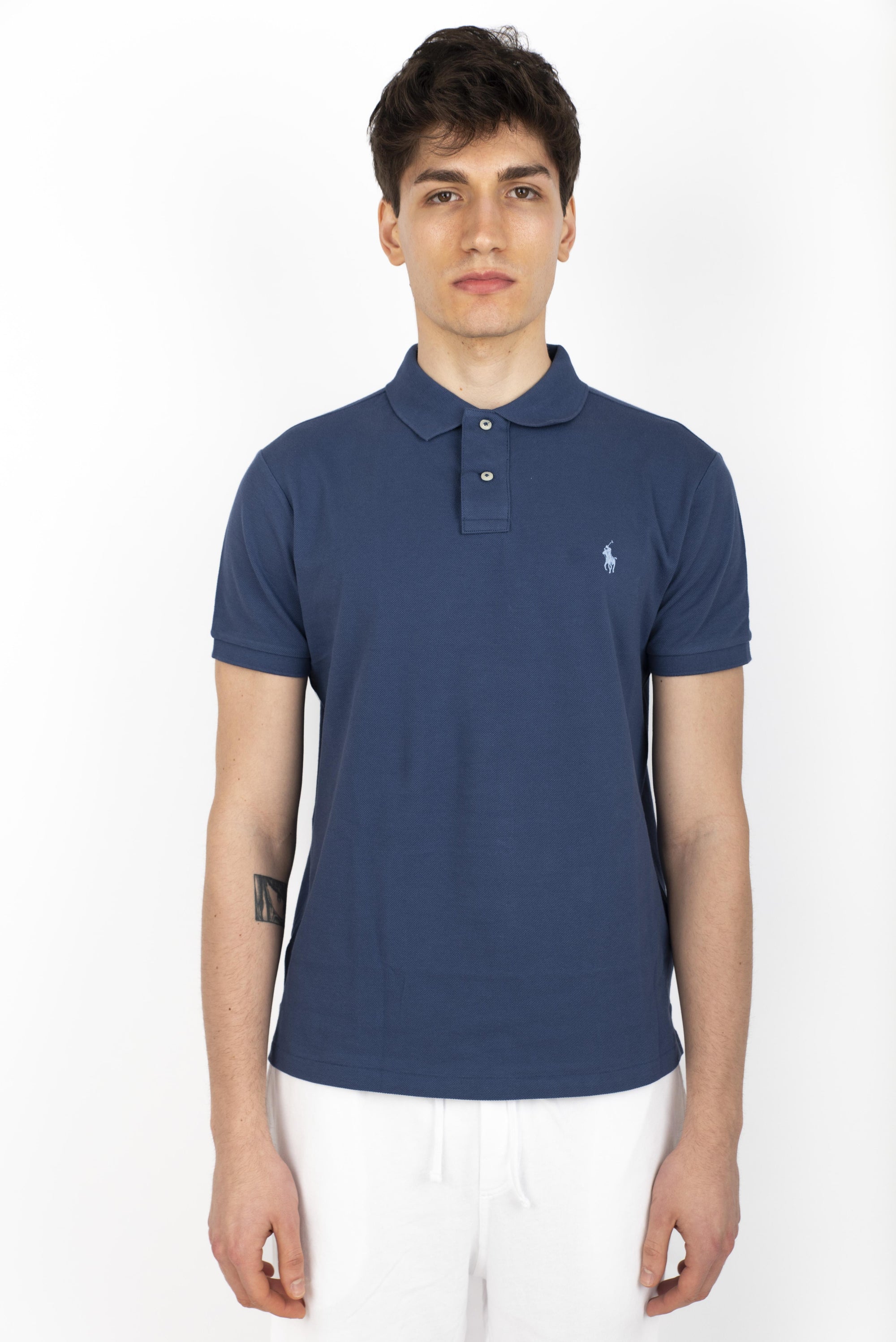 Polo navy in piqué Slim Fit 710680784 410 POLO RALPH LAUREN