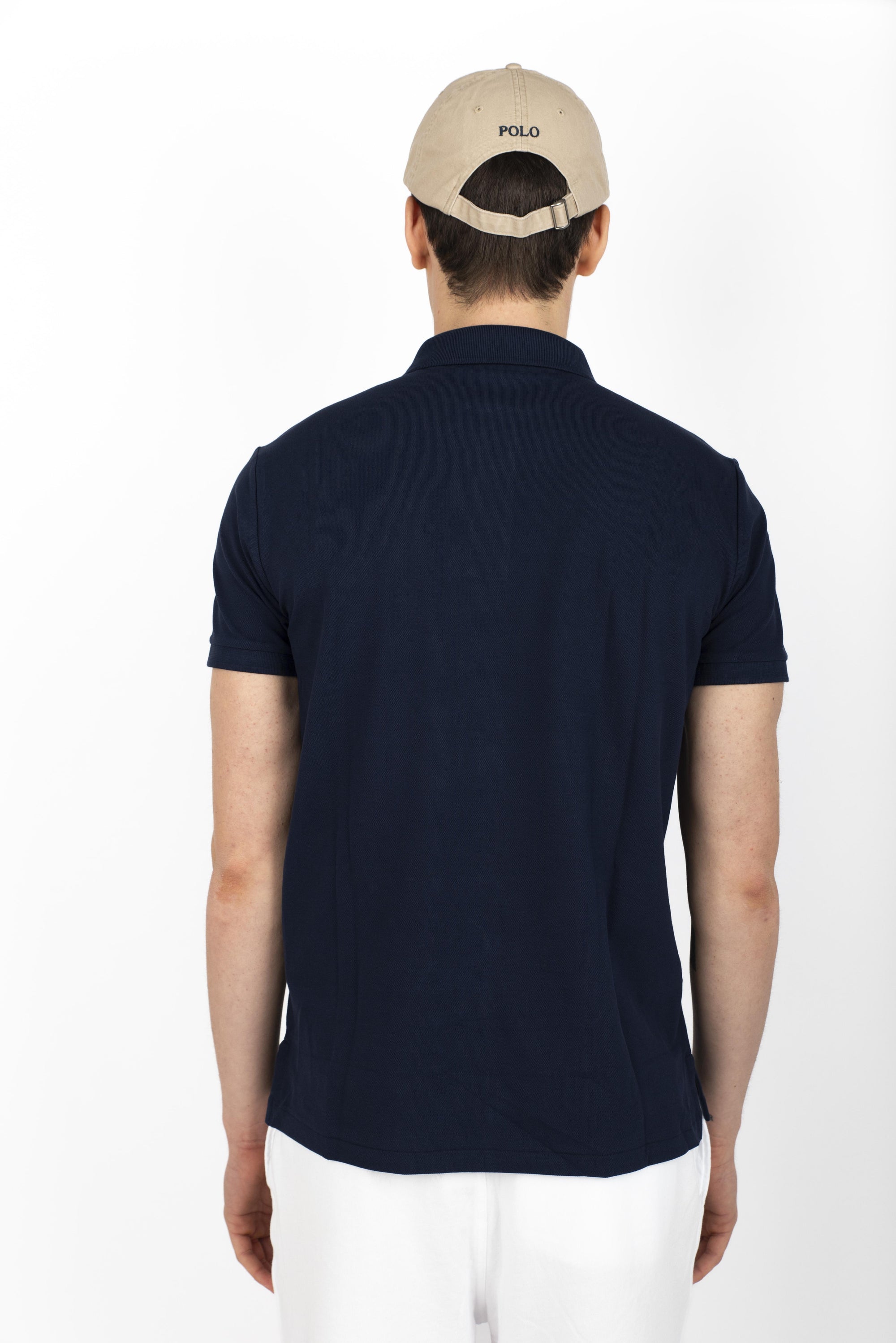Polo navy in piqué stretch Custom Slim Fit 710941439 003 POLO RALPH LAUREN