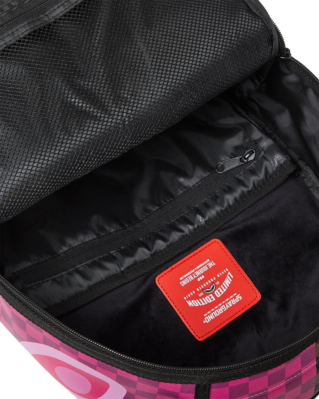 Zaino split sip pink check 910B6286 NSZ SPRAYGROUND