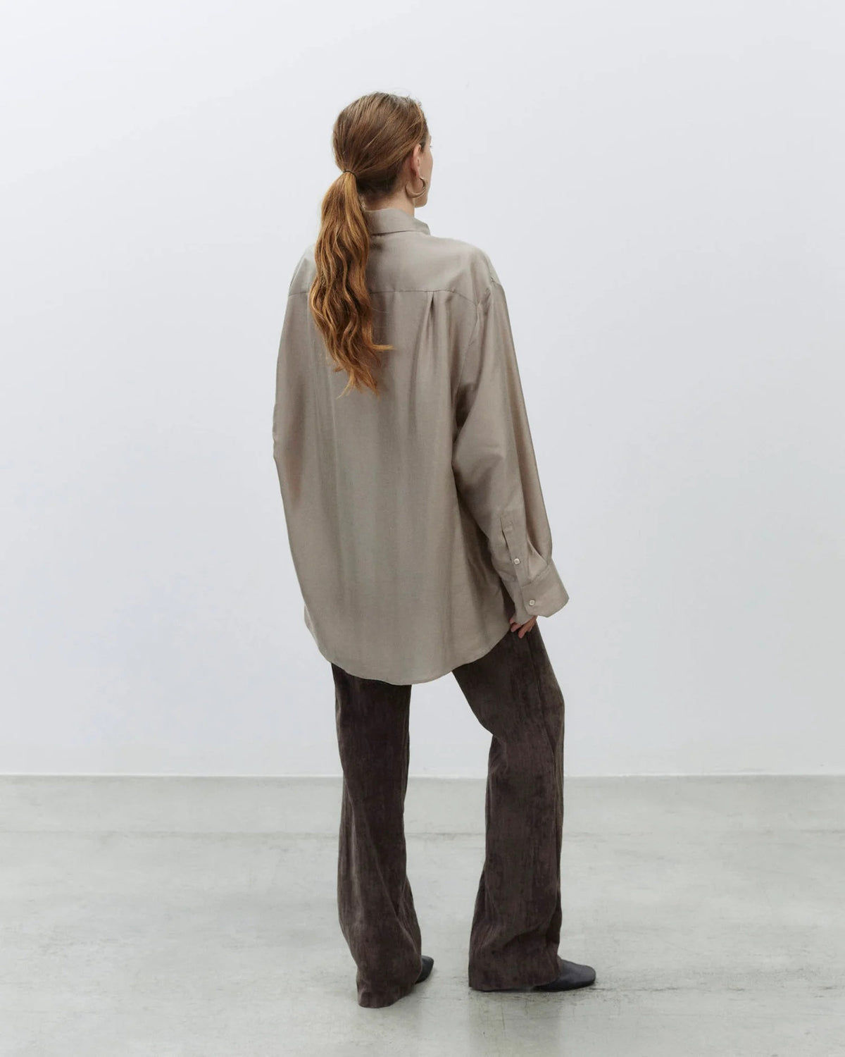 Camicia seta oversize 165242 MD ALYSI CHOCOLAT 