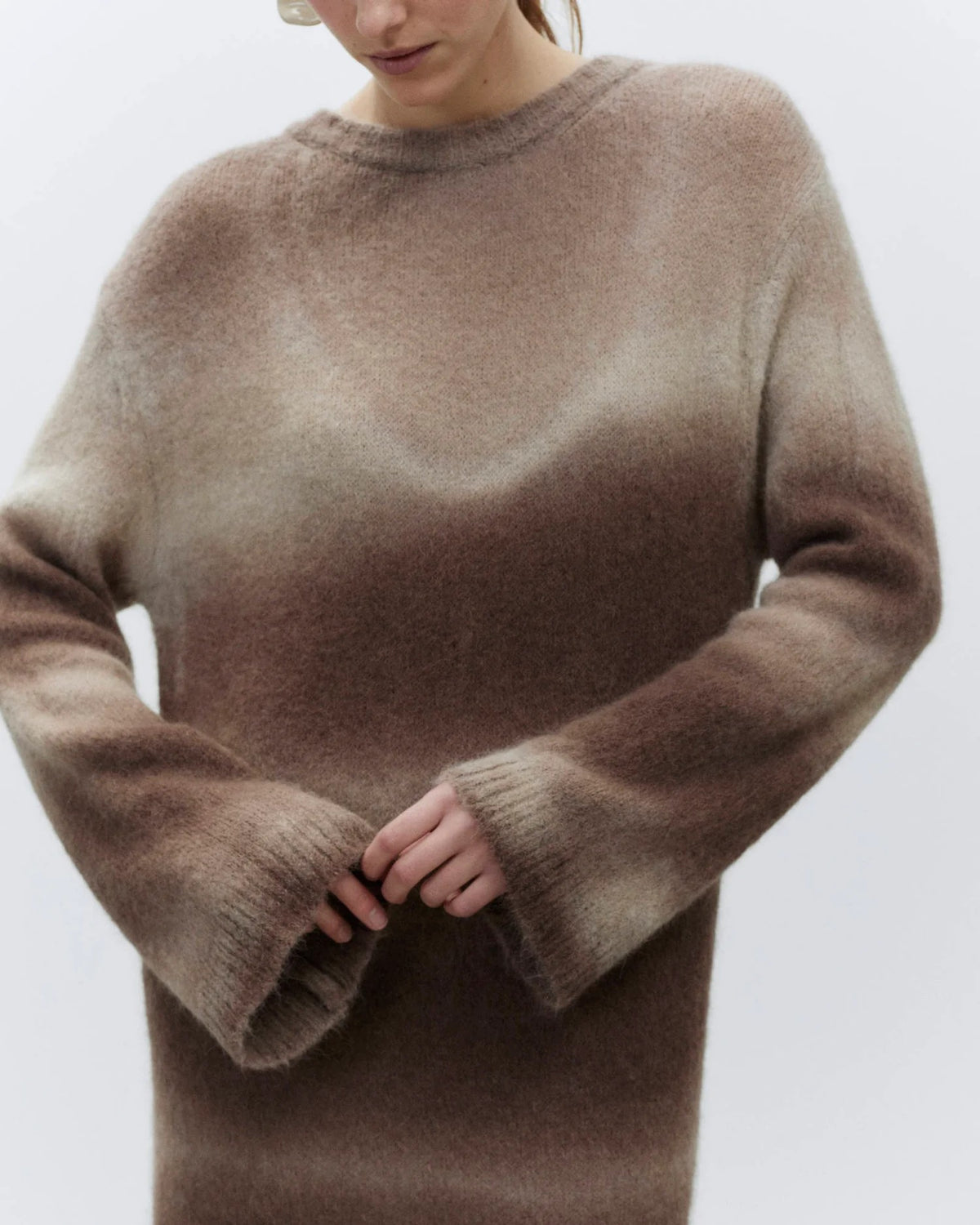 Abito lungo soft alpaca 265313 SFM ALYSI CHOCOLAT 
