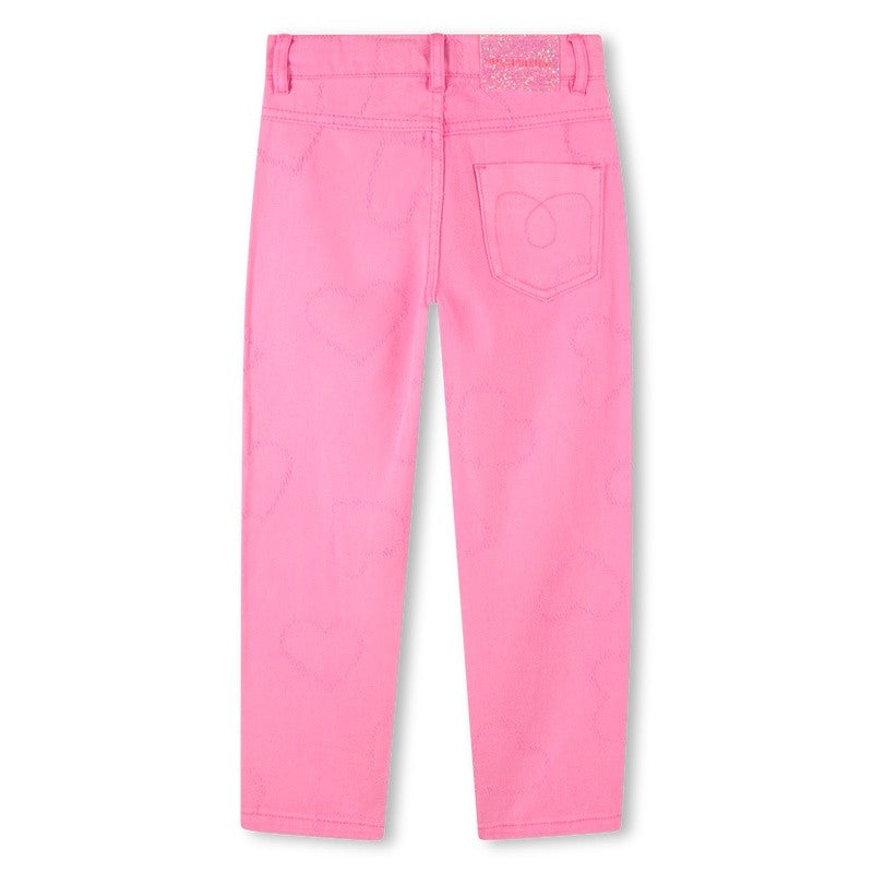 Pantaloni in twill con cuori U21343 473 BILLIEBLUSH 