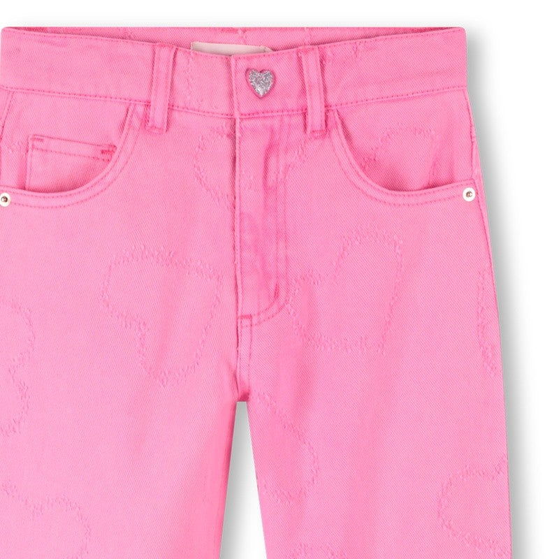 Pantaloni in twill con cuori U21343 473 BILLIEBLUSH 