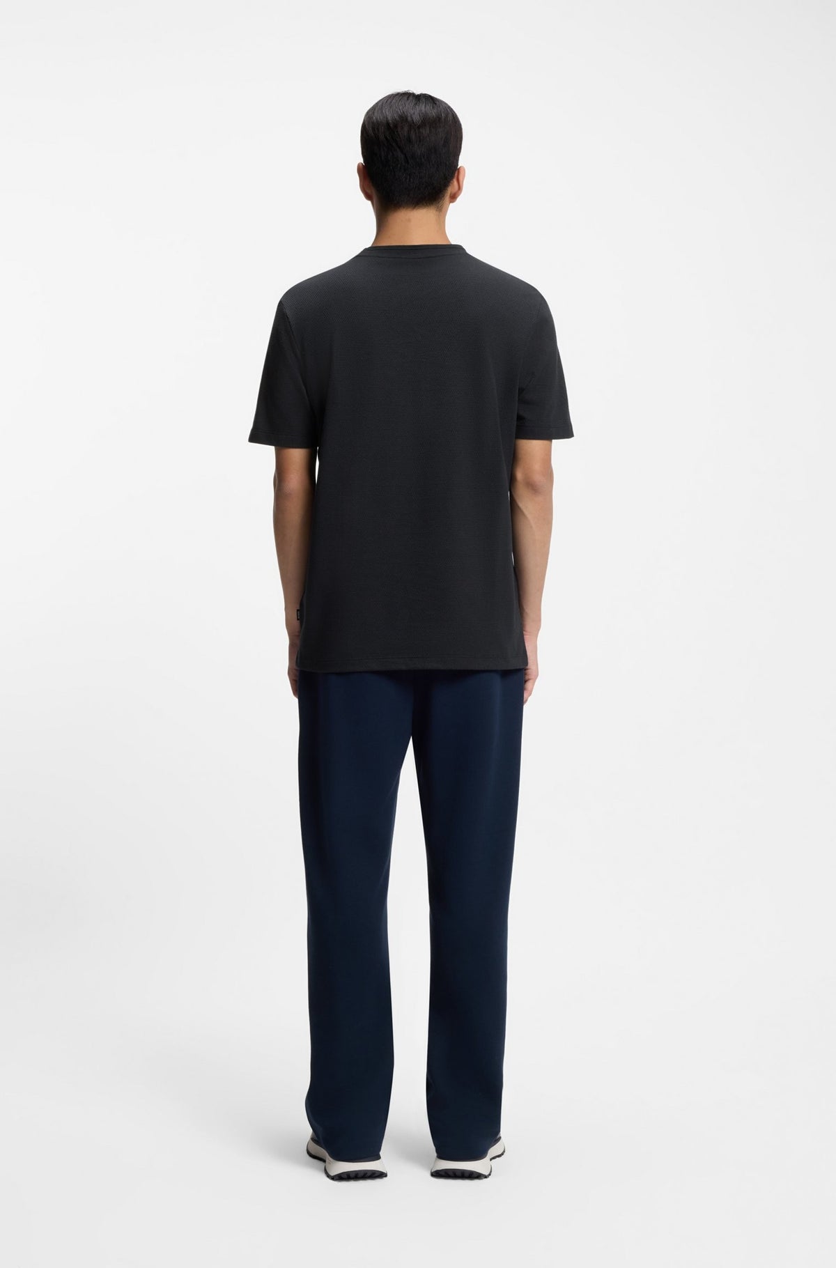 T-shirt in misto cotone con lavorazione jacquard a bolle 50452680 404 BOSS 