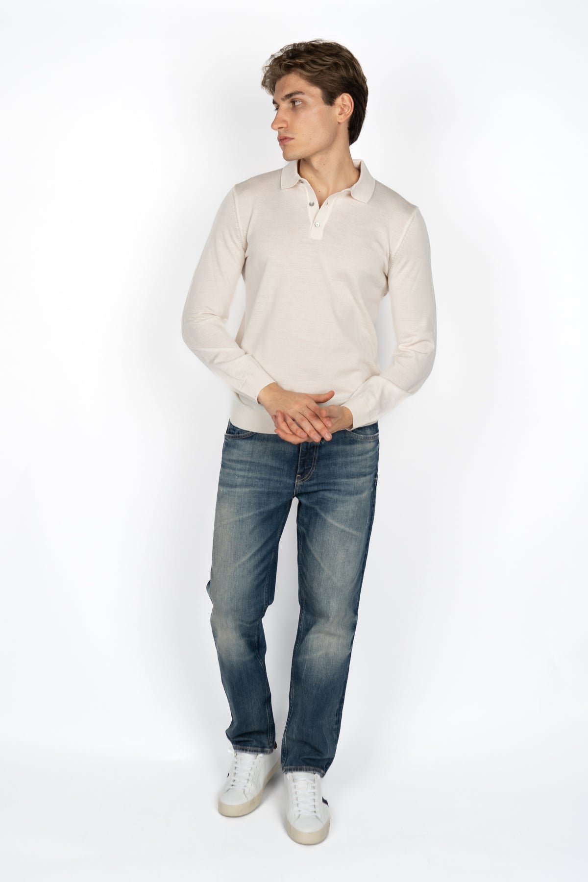Polo regular fit in maglia di lana vergine 50476355 131 BOSS 