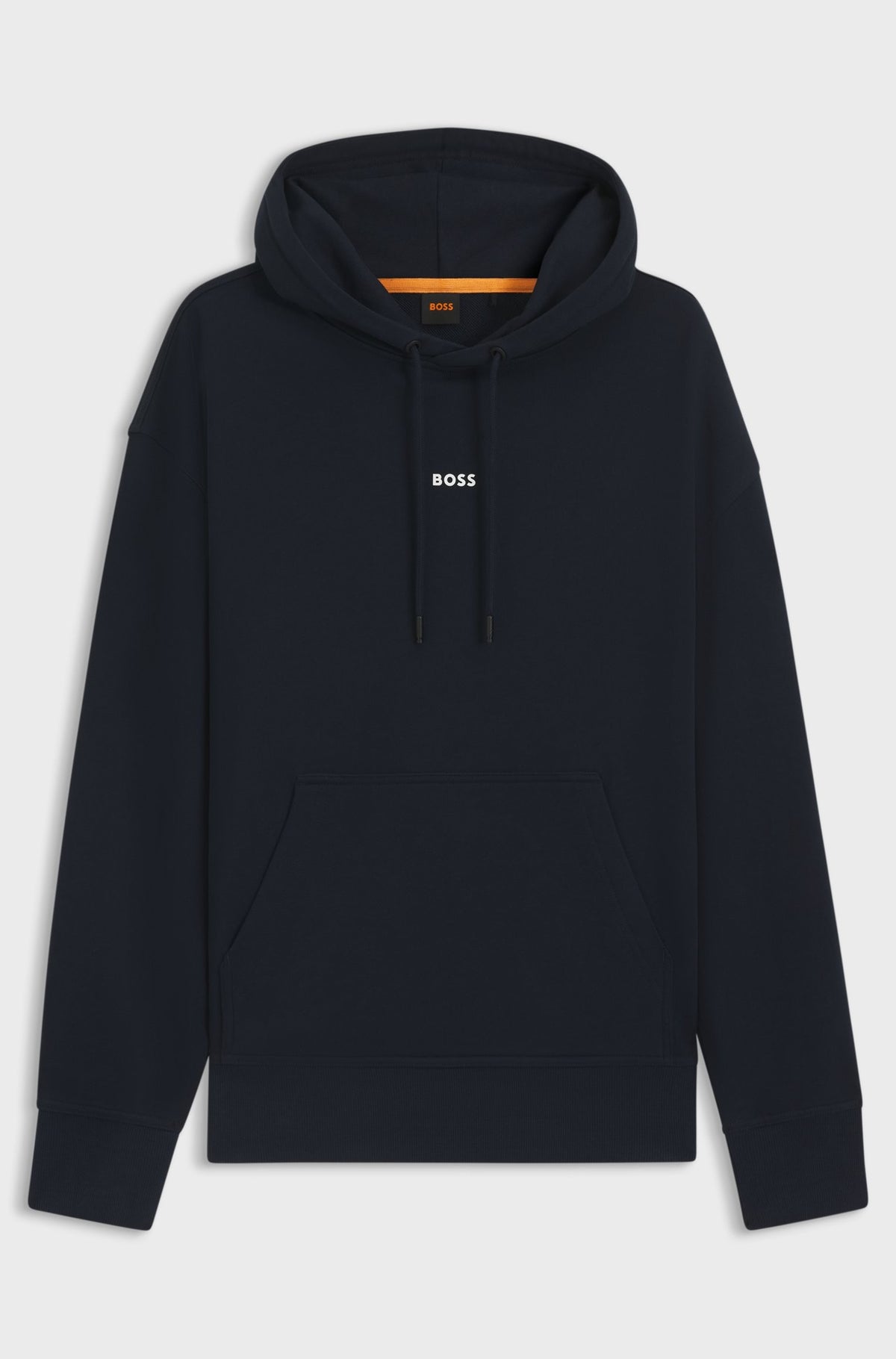 Felpa con cappuccio di pile di terry di cotone con logo a contrasto 50514530 404 BOSS 