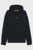 Felpa con cappuccio di pile di terry di cotone con logo a contrasto