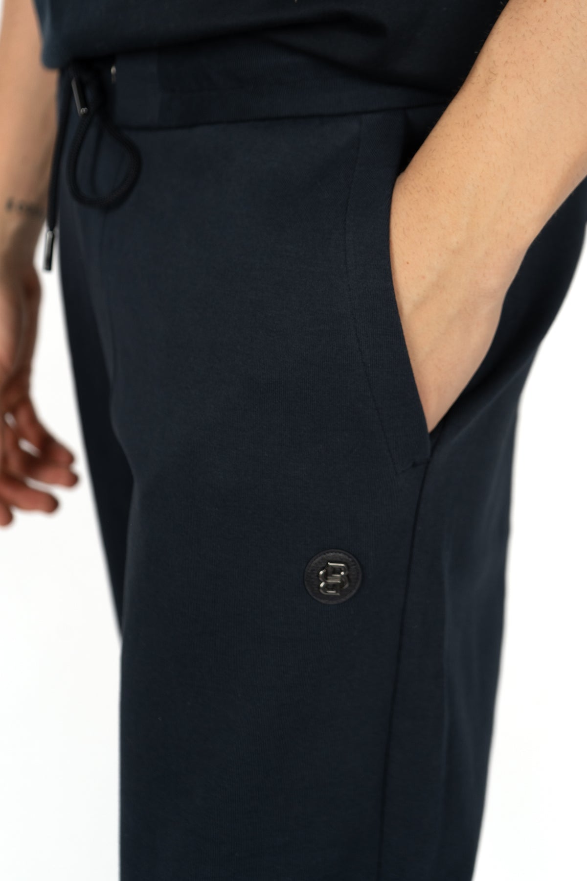 Pantalone sportivo in misto cotone con patch logo frontale 50520322 404 BOSS 