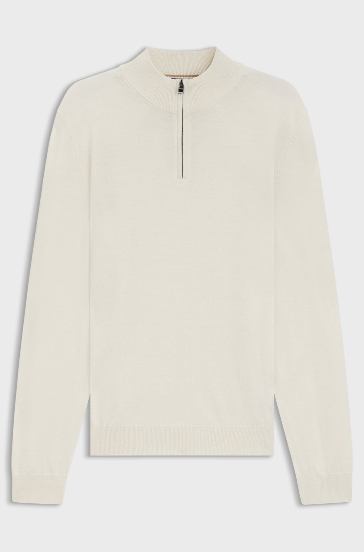 Maglione con colletto con zip in lana vergine 50528300 131 BOSS 