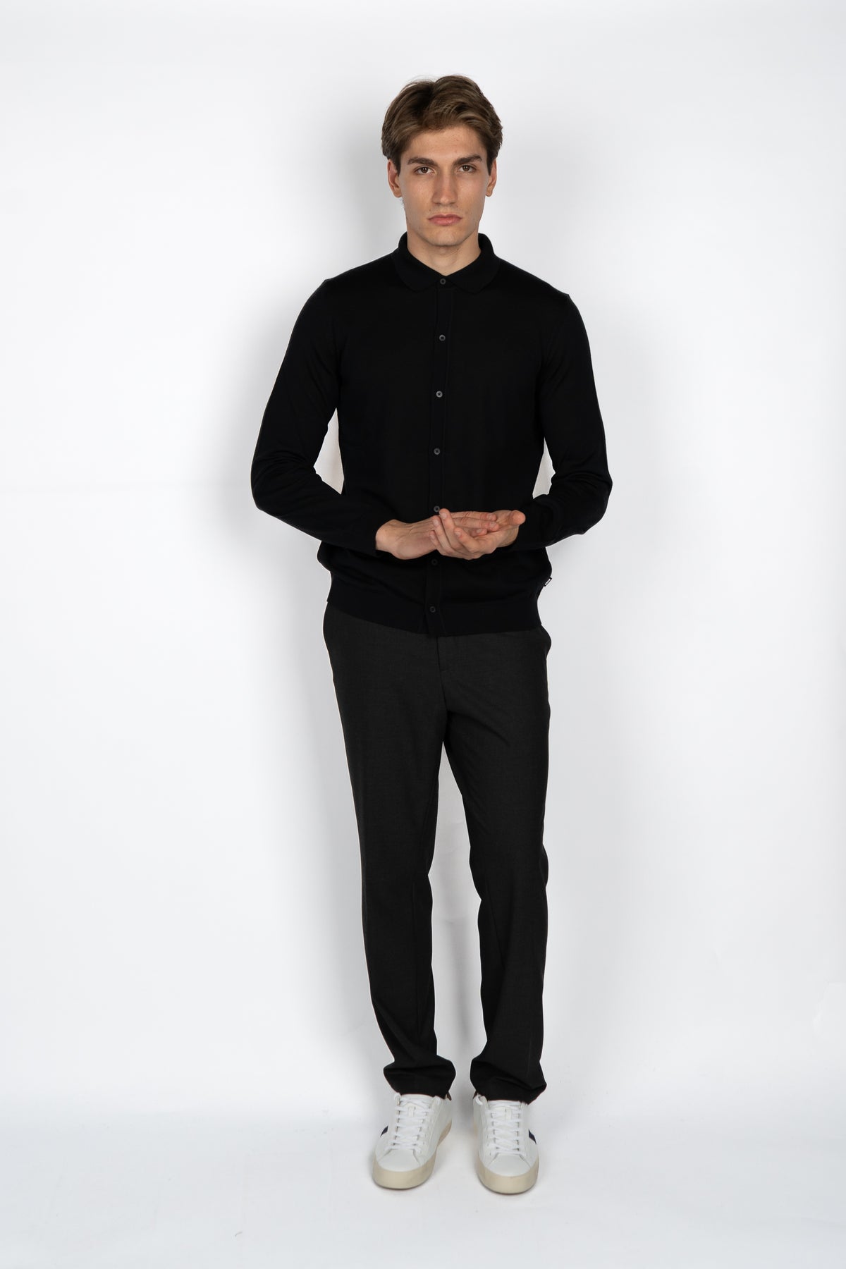 Pantaloni slim fit in tessuto stretch micro-fantasino 50539968 068 BOSS 