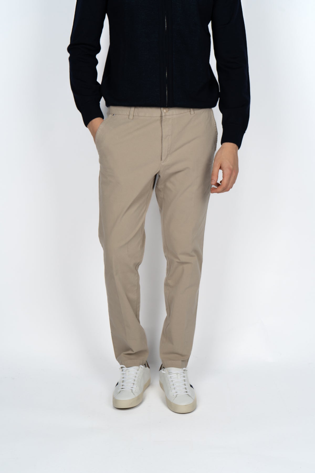 Pantaloni slim fit in gabardine di cotone elasticizzato 50543312 255 BOSS 