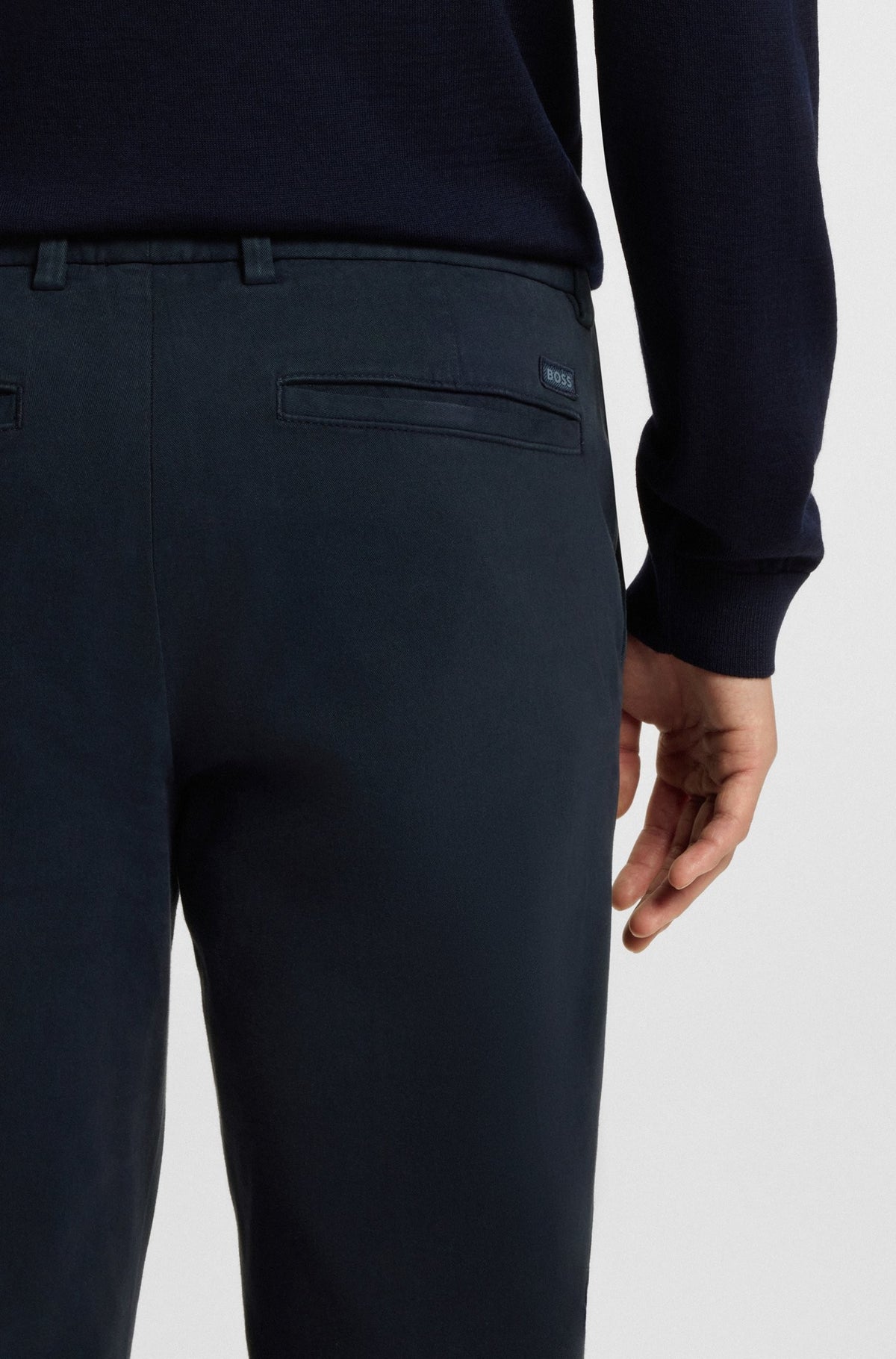 Pantaloni slim fit in gabardine di cotone elasticizzato 50543312 404 BOSS 