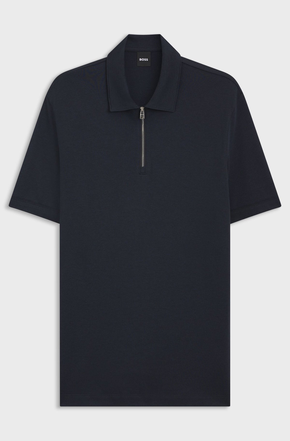Polo con collo a zip e trama piqué 50544091 404 BOSS 