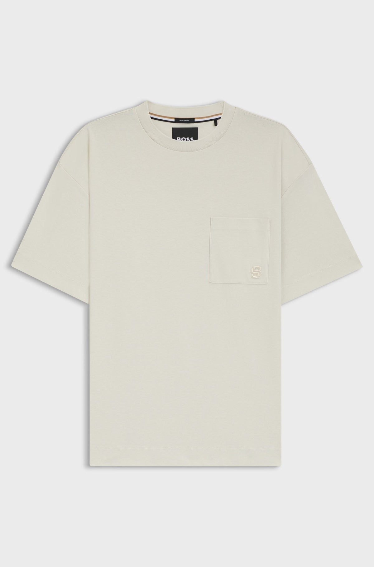 T-shirt in cotone mercerizzato con monogramma Doppia B 50544106 131 BOSS 