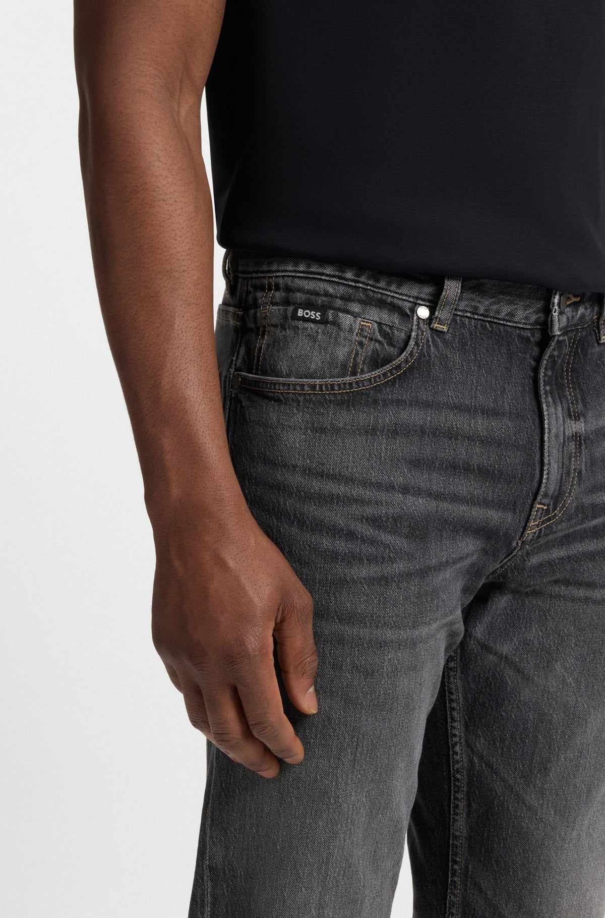 Jeans Maine regular fit in comodo denim elasticizzato grigio 50544884 019 BOSS 