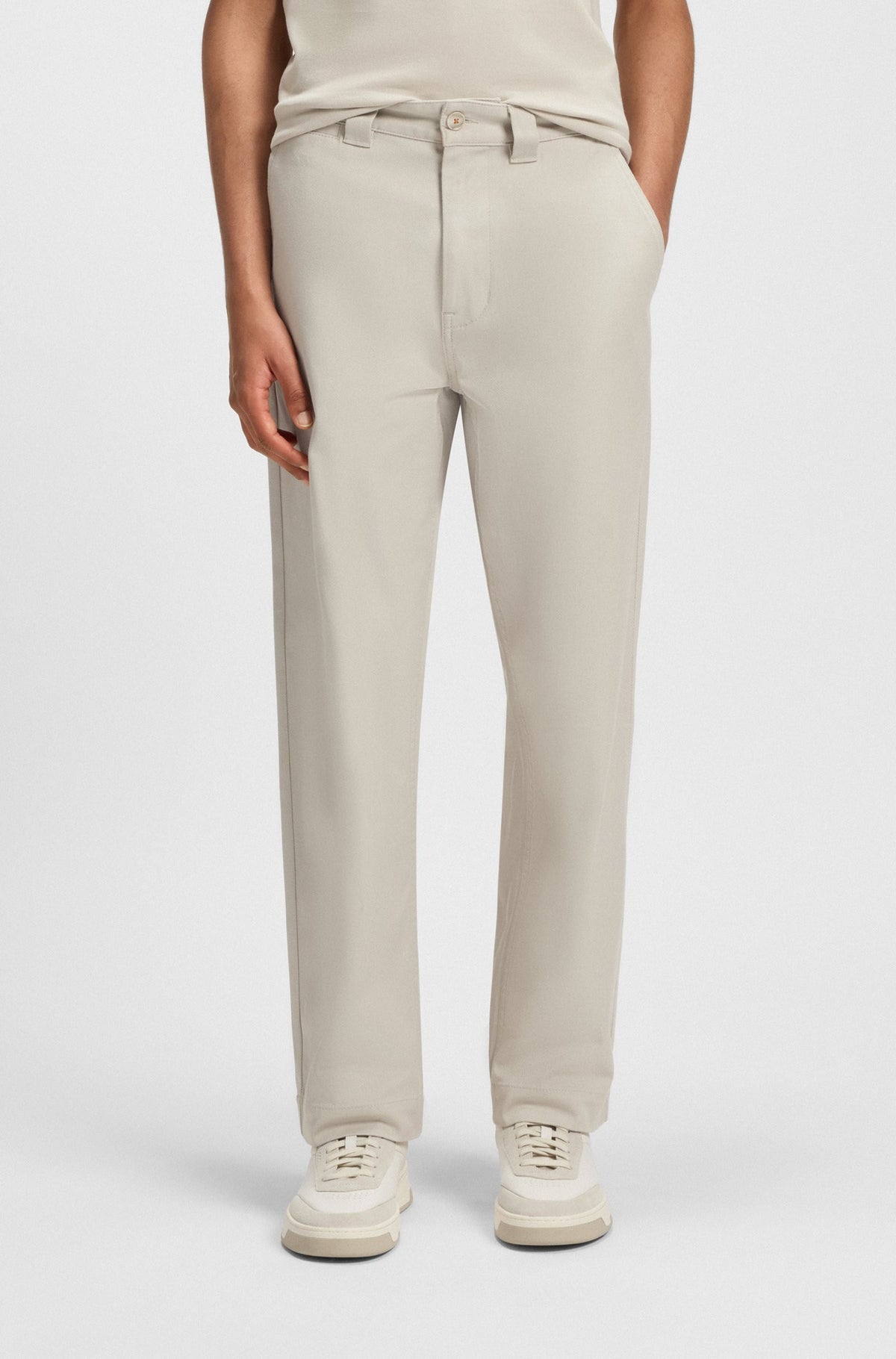 Pantaloni straight fit in twill di misto cotone 50545304 271 BOSS 