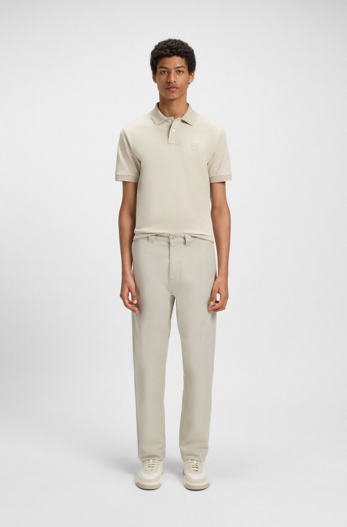 Pantaloni straight fit in twill di misto cotone 50545304 271 BOSS 