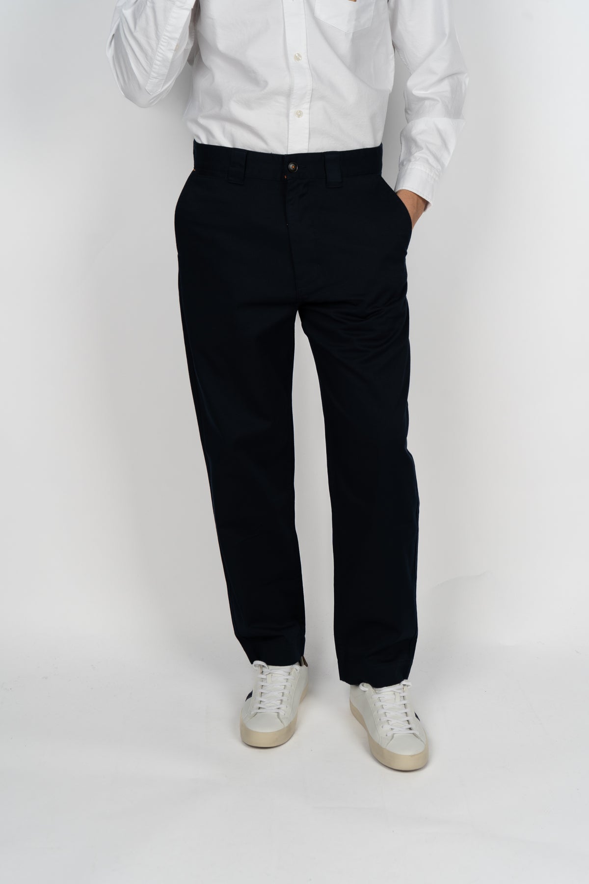 Pantaloni straight fit in twill di misto cotone 50545304 404 BOSS 