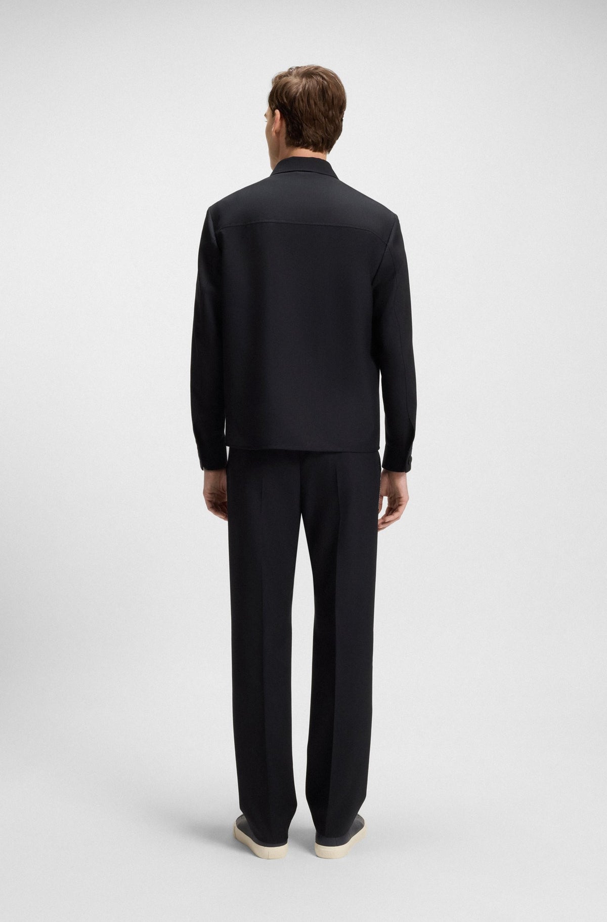 Sovracamicia relaxed fit in lana vergine mélange 50546339 404 BOSS 