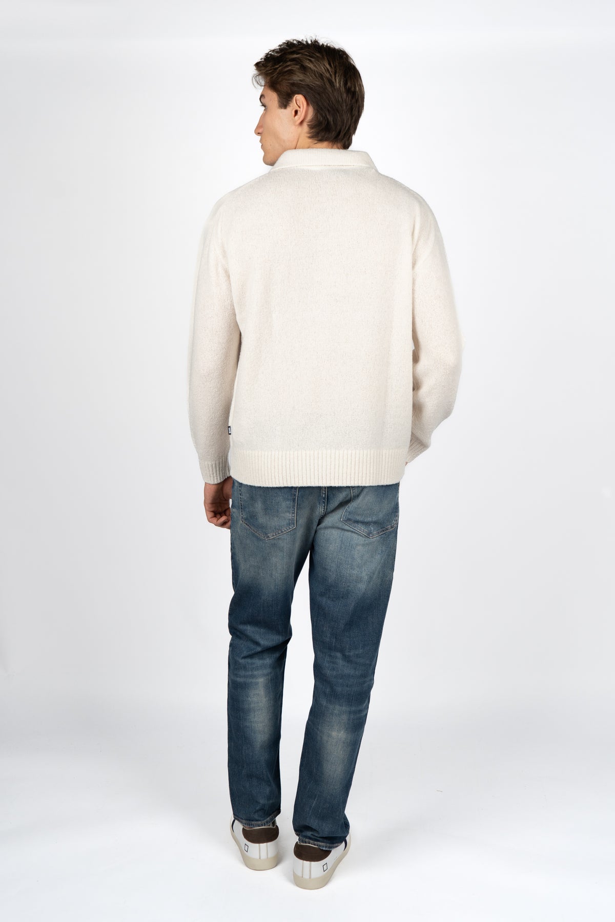 Maglione in lana vergine con colletto polo 50549990 131 BOSS 
