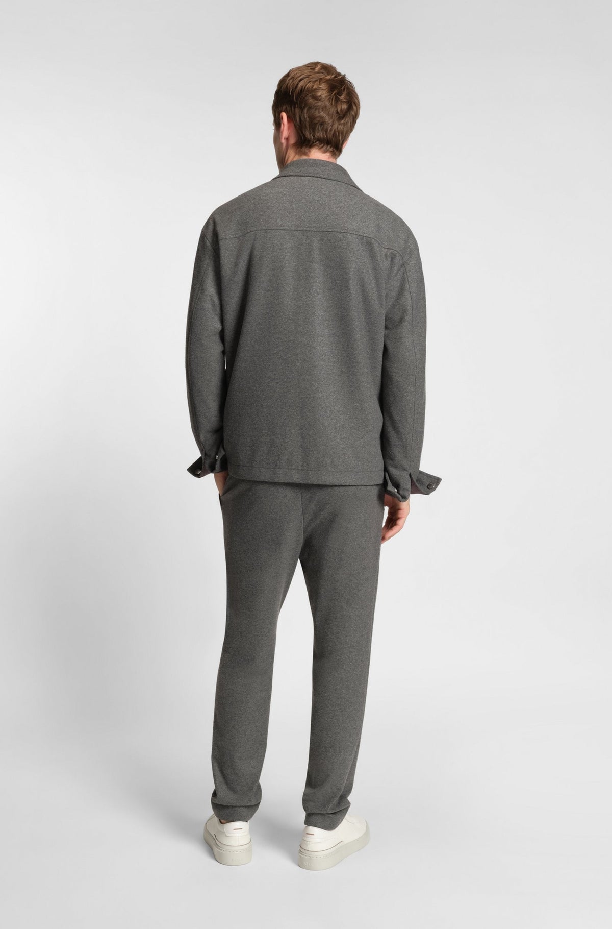 Pantaloni in flanella elasticizzata spazzolata con fit affusolato 50551542 030 BOSS 