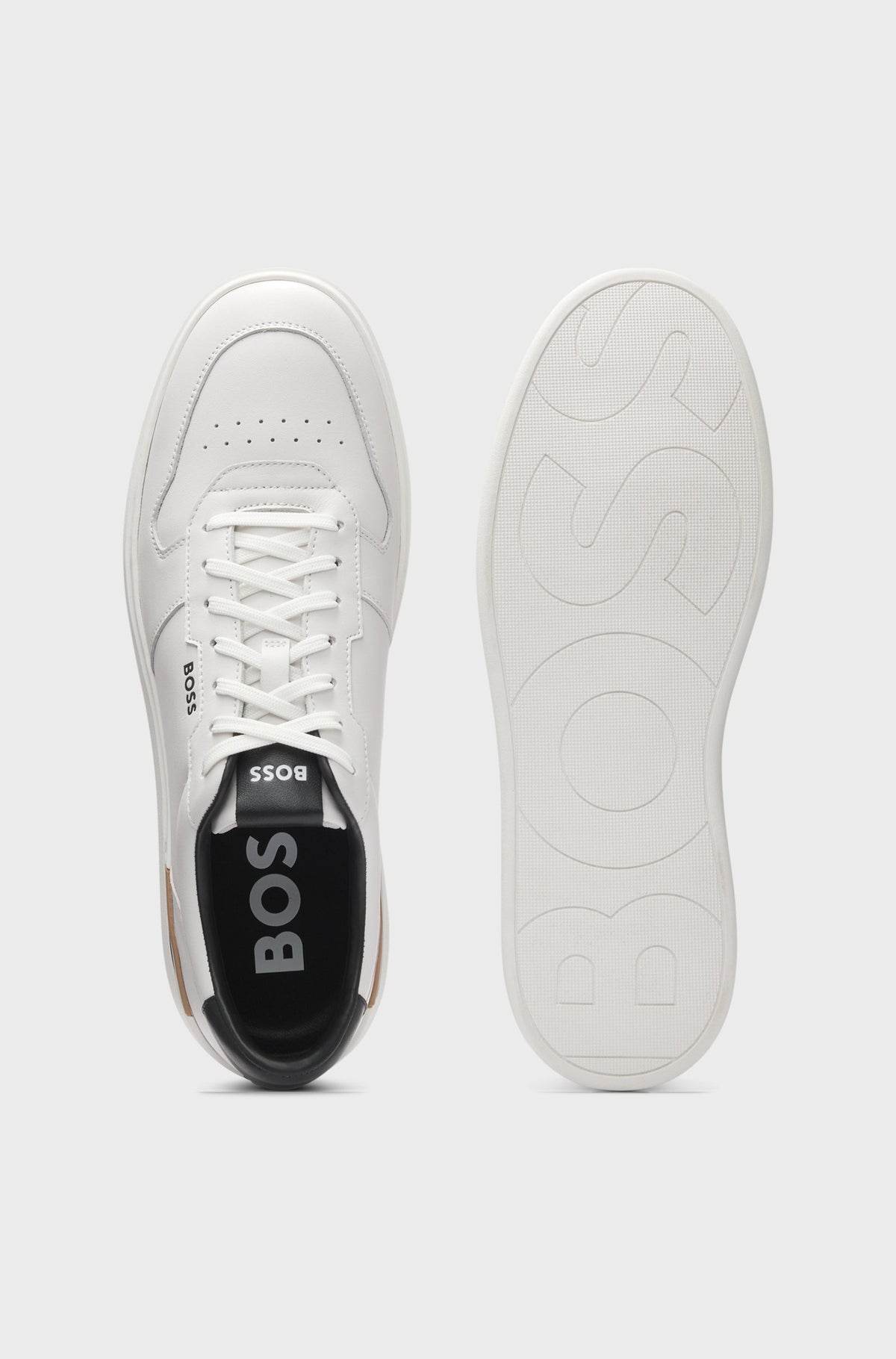 Sneakers in pelle con dettagli logo 50542538 140 BOSS SHOES 